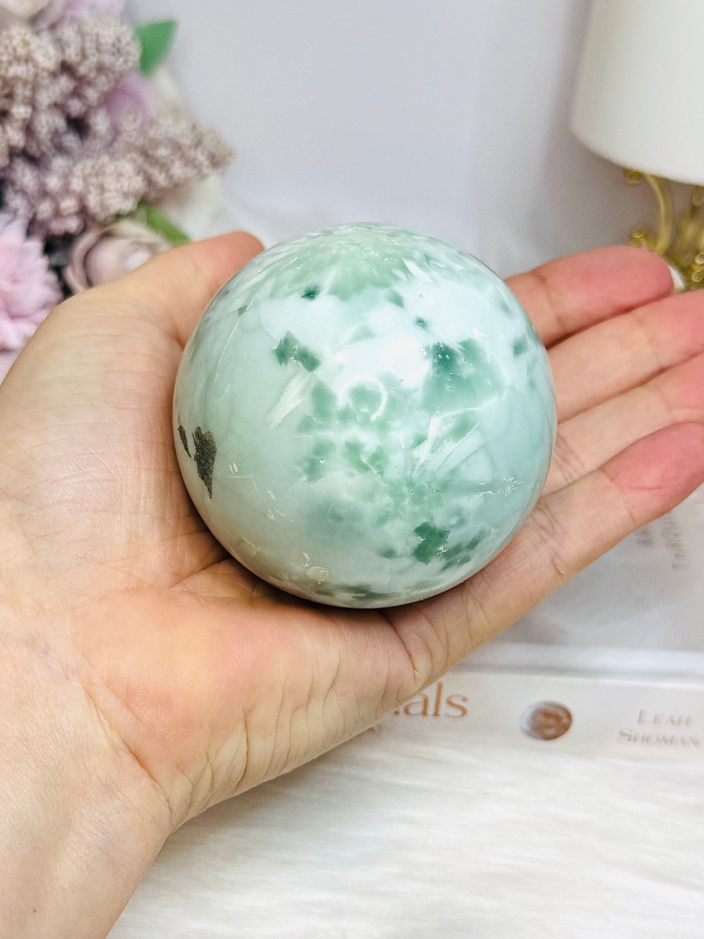 Green Alabaster Sphere (Synthetic) On Stand