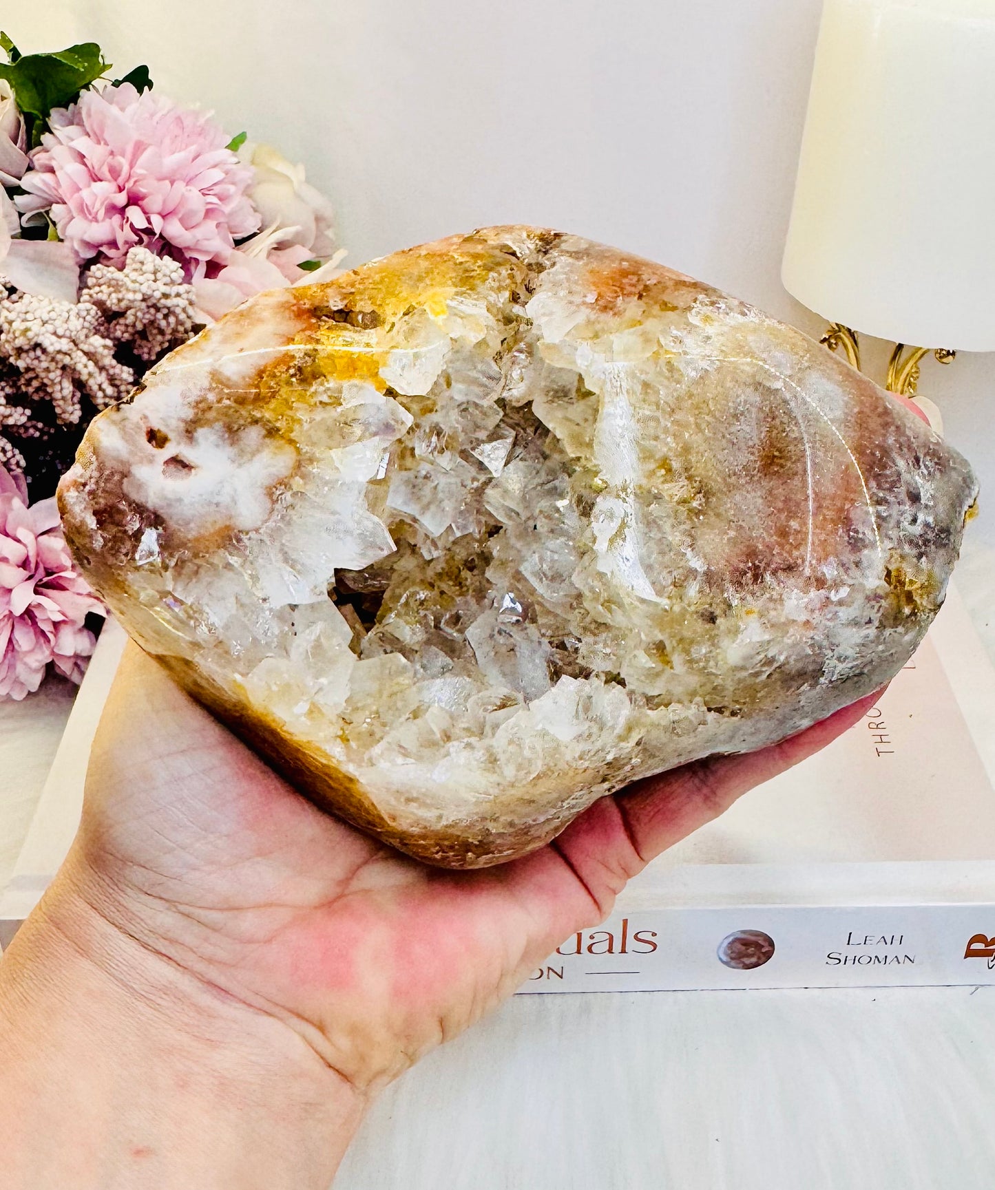 Large Natural 13cm 691 Pink Amethyst Druzy Freeform
