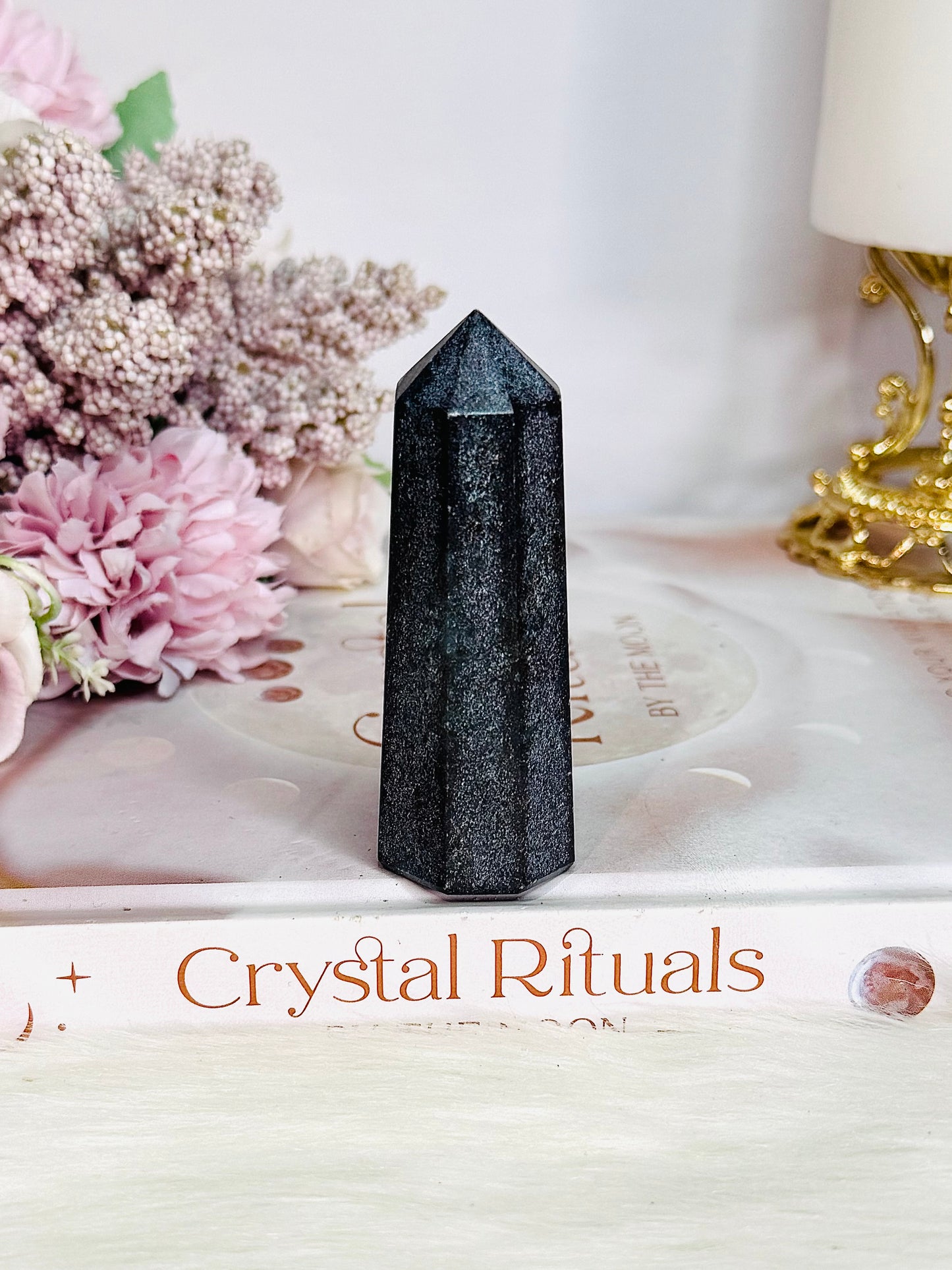 Beautiful Ruby Zoisite Uniquely Carved Tower 7.5cm