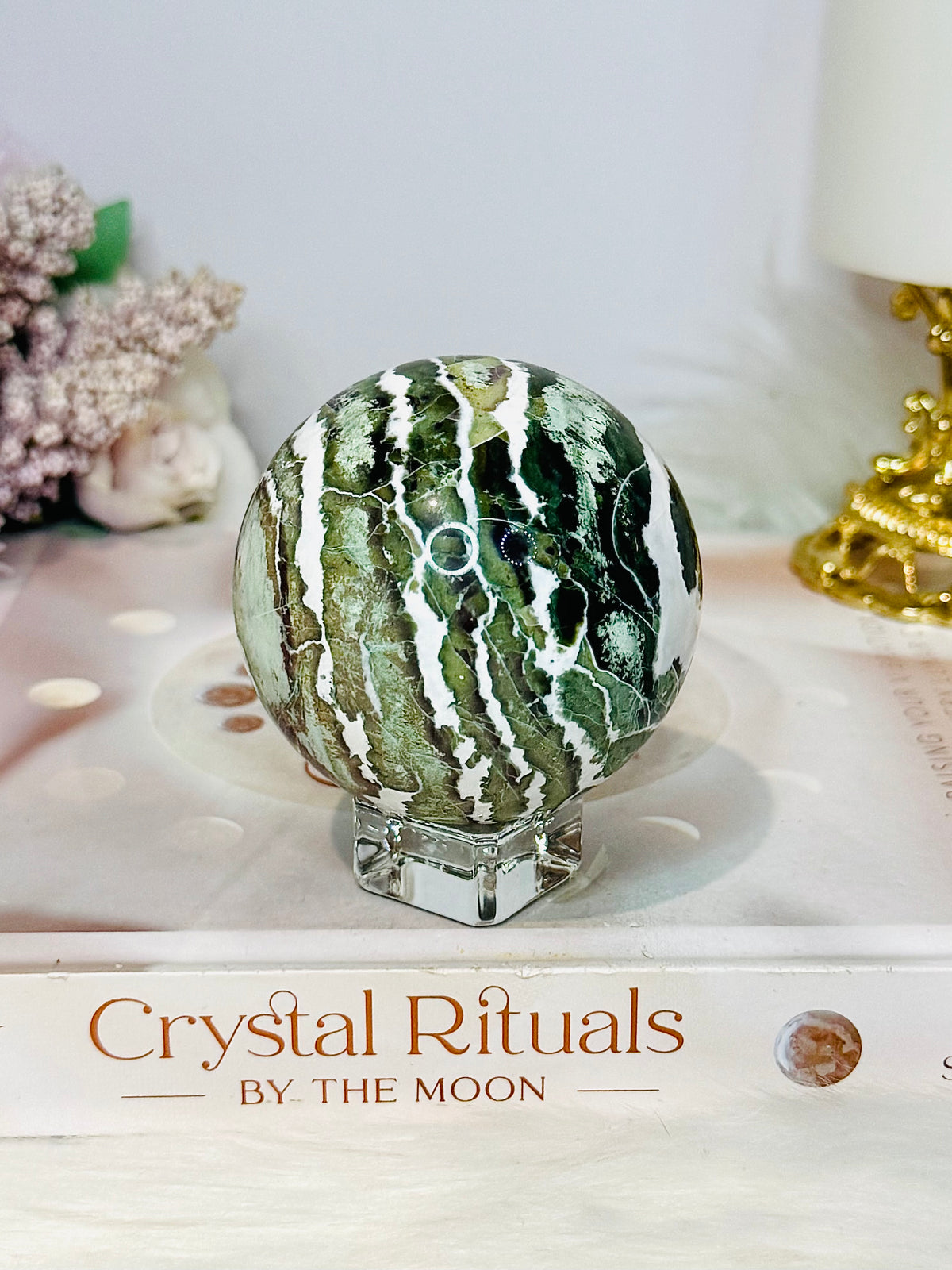 Unicorn Jasper Sphere on Stand 298g