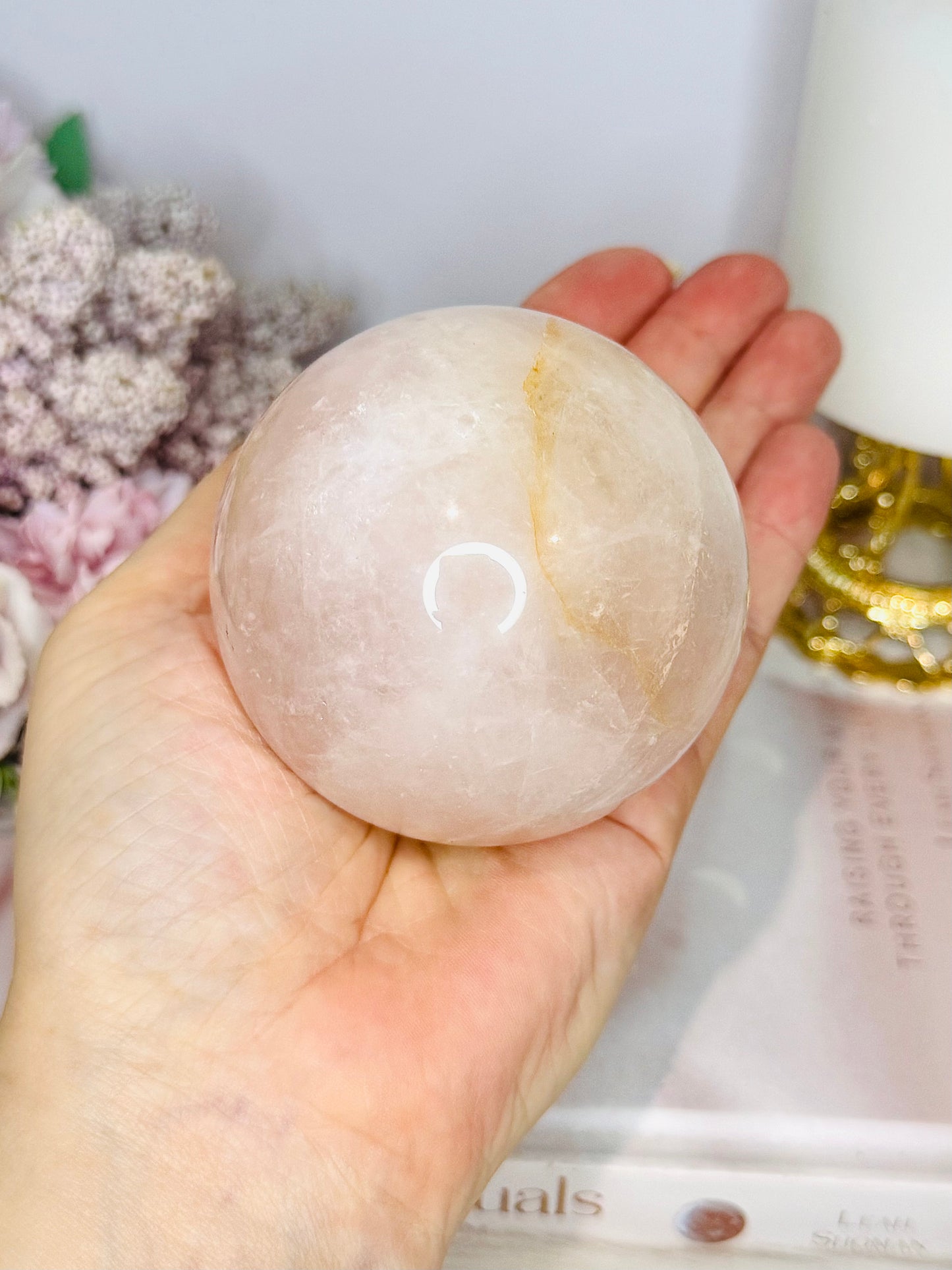 Large Rose Quartz Sphere on Stand 465g