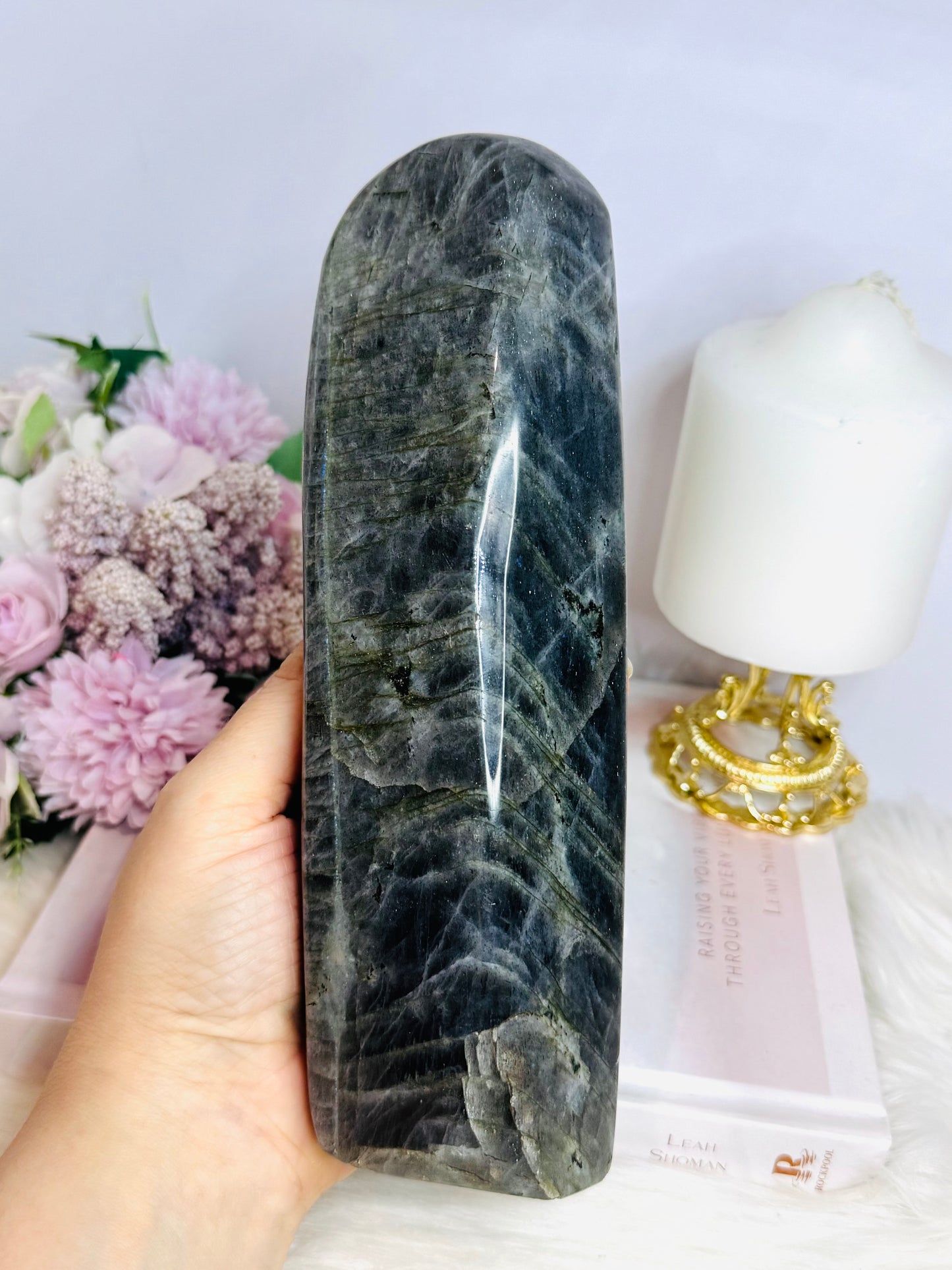 Large Labradorite Freeform With Pink & Purple Flash 21cm 1.18KG