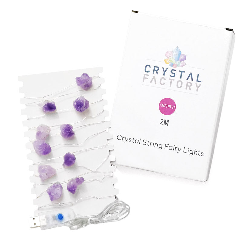 Amethyst Crystal String Fairy Lights with Adapter