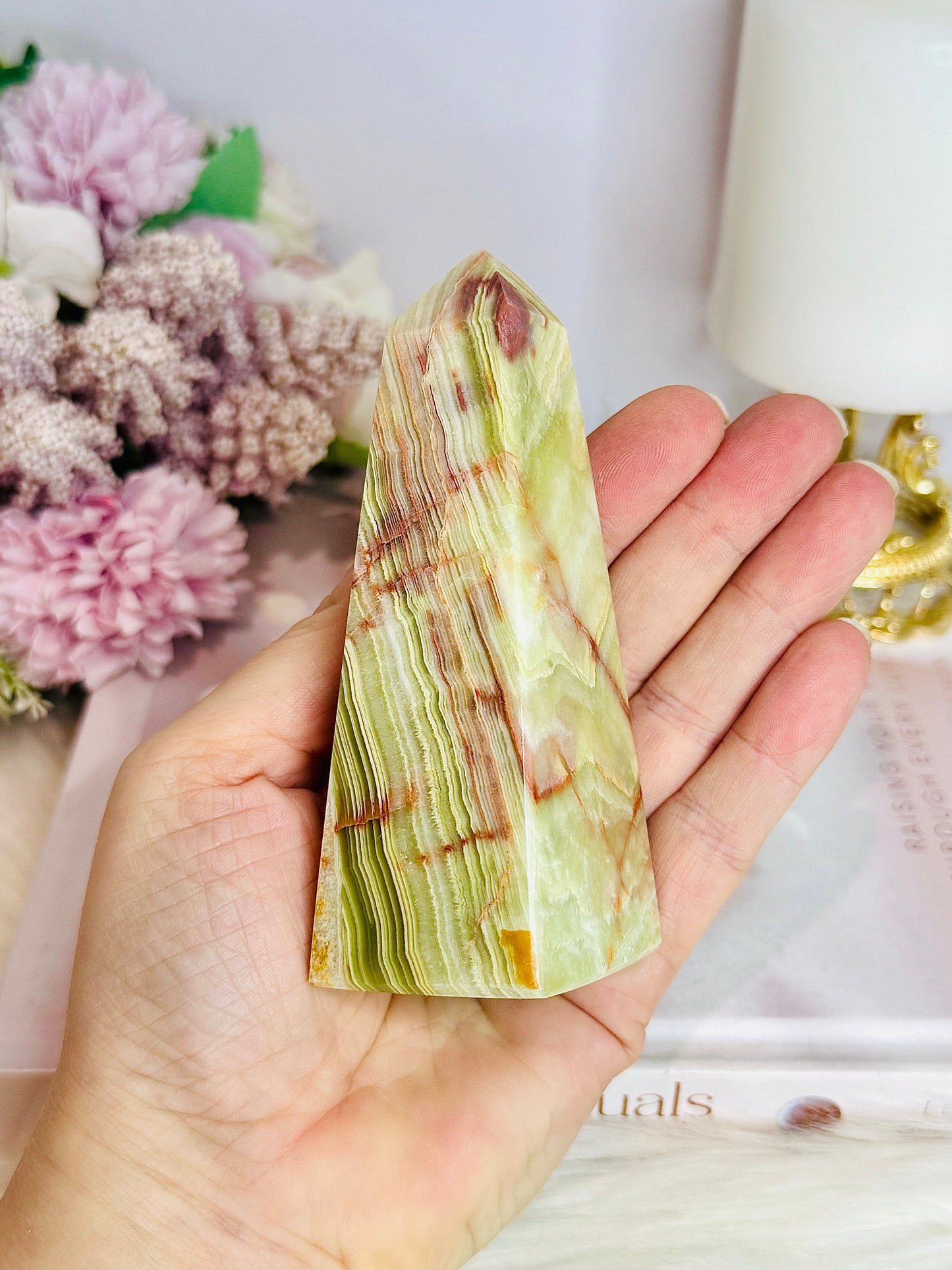 Green Onyx Tower | Obelisk 11.5cm