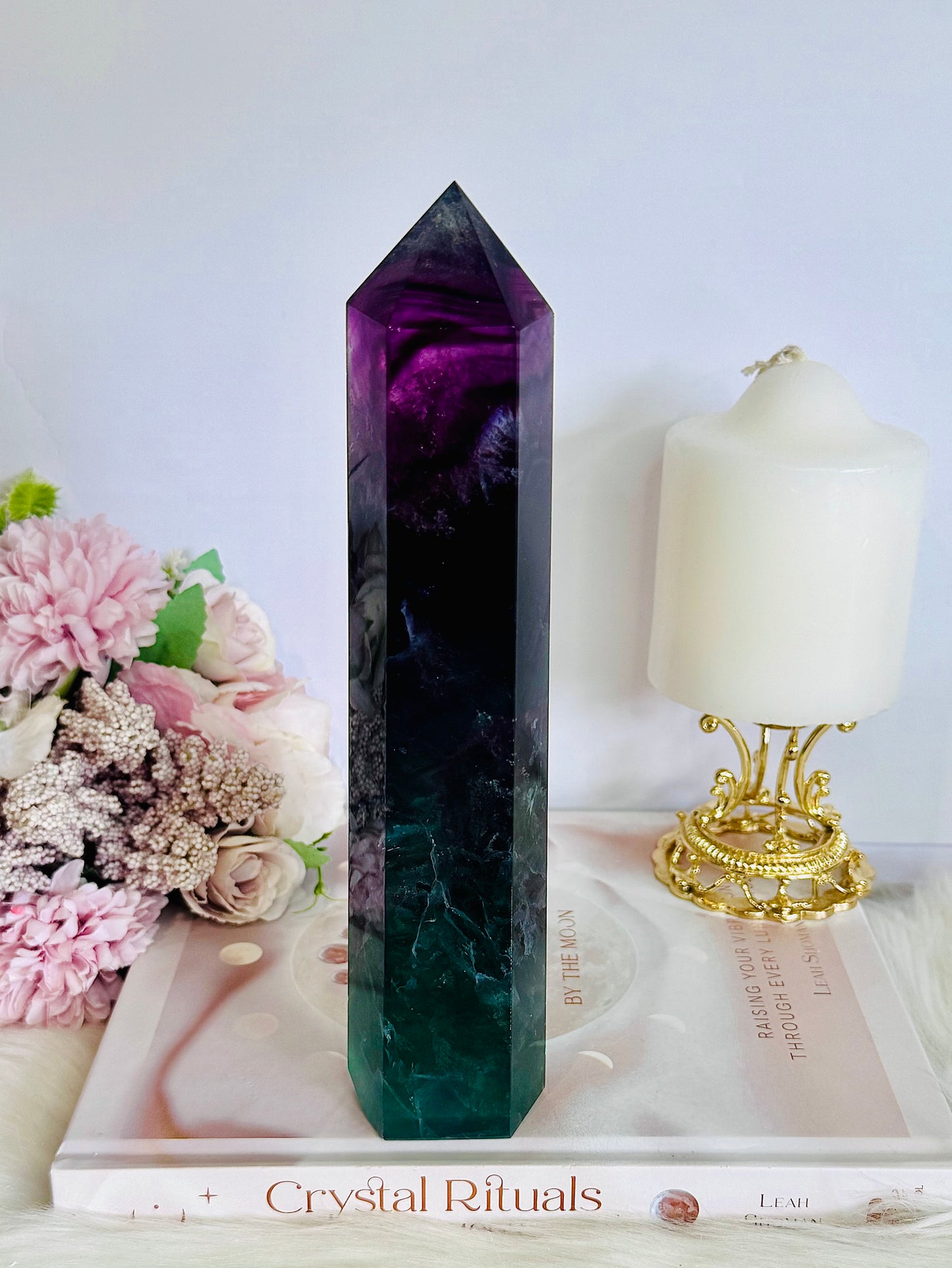 ⚜️ SALE ⚜️ High Grade Fabulous Large Chunky 856gram 21.5cm Fluorite Tower | Generator