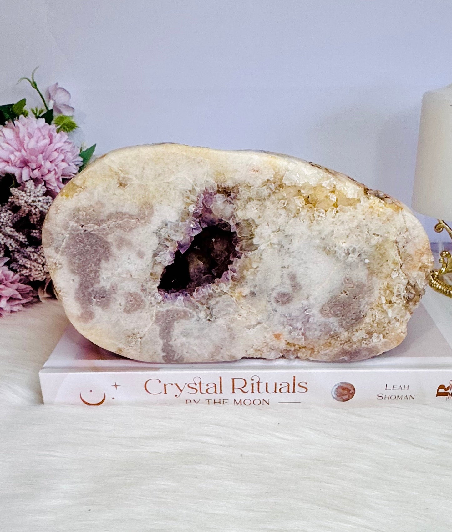 Large Chunky Natural Pink Amethyst Druzy Slab 17cm 828grams