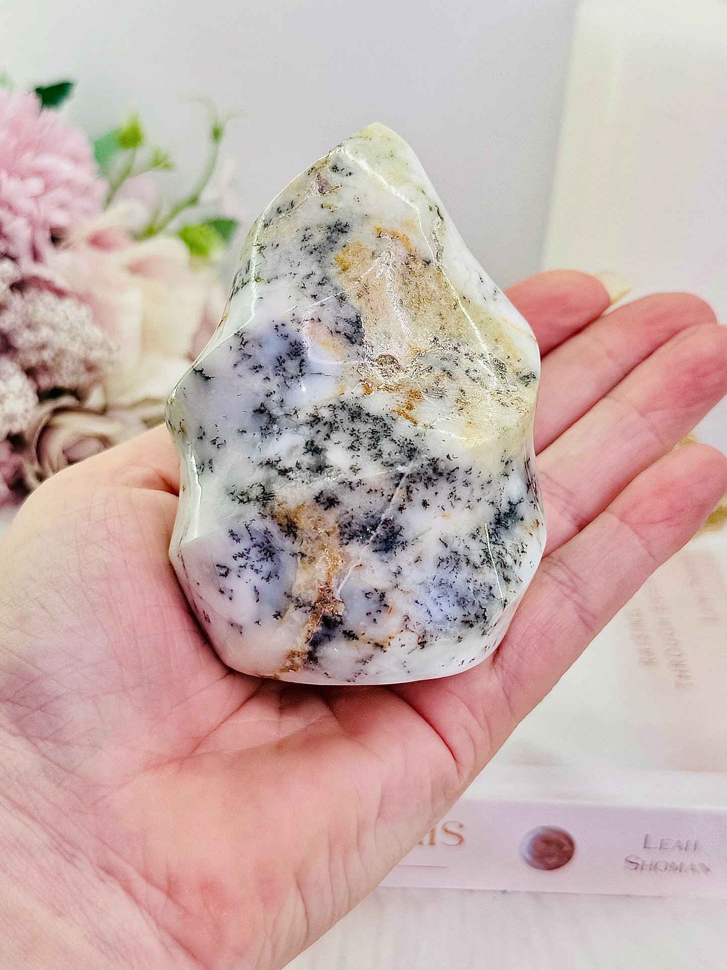 Dentrictic Opal Carved Flame 242g