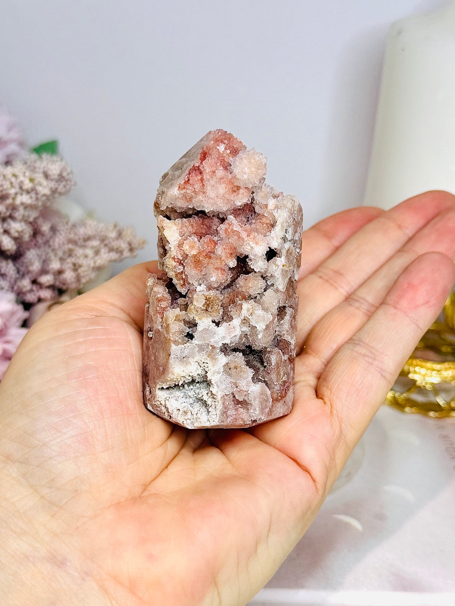 Druzy Pink Amethyst Tower 7.5cm