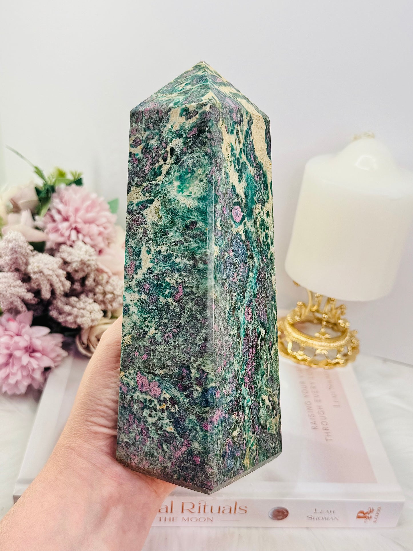 The Most INCREDIBLE Huge Natural Ruby In Fuchsite (UV Reactive) Tower | Generator 18.5cm 1.4KG ~ A True Collectors Piece