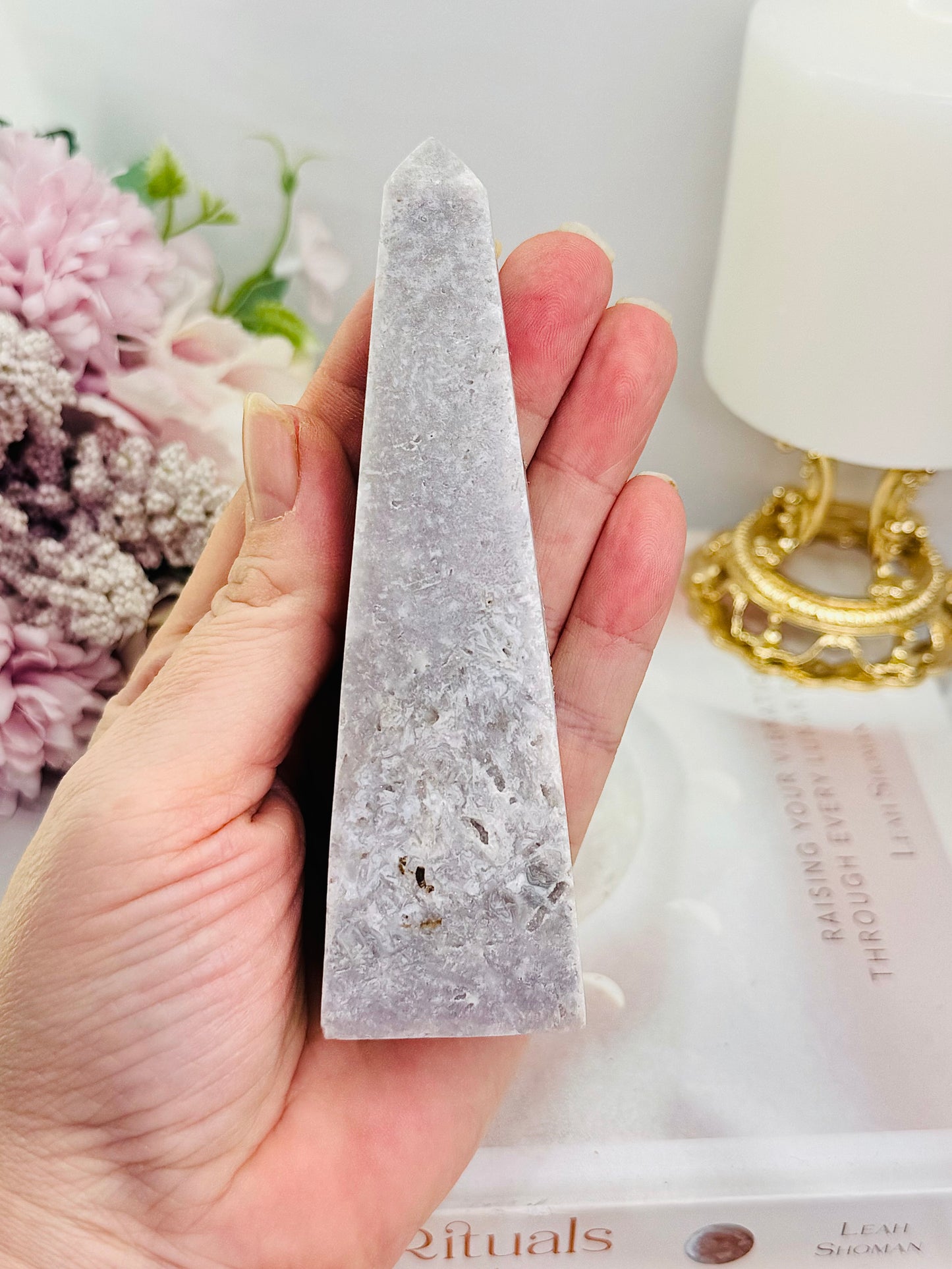 Beautiful 12cm Pink Amethyst Obelisk | Tower