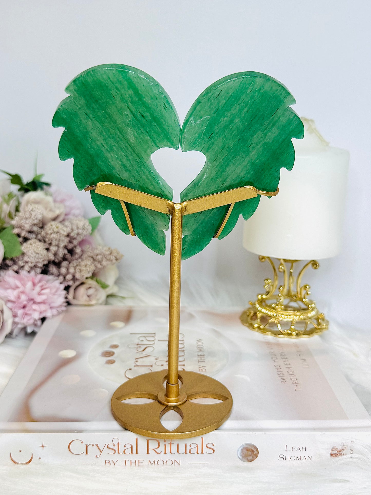 Green Aventurine Heart on Stand 19cm