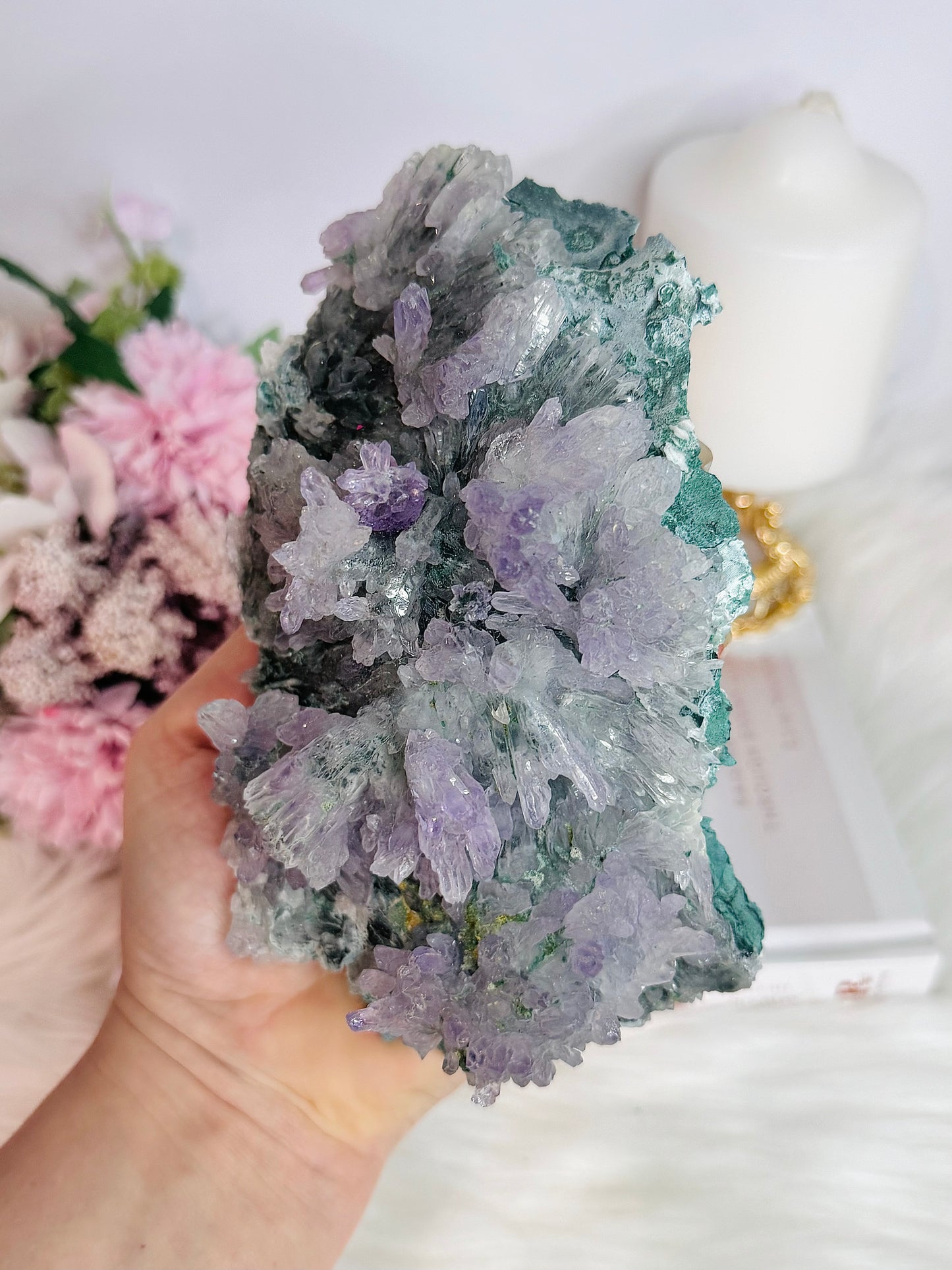 Natural Large Beautiful Zeolite | Flower Amethyst Specimen 16cm 540grams