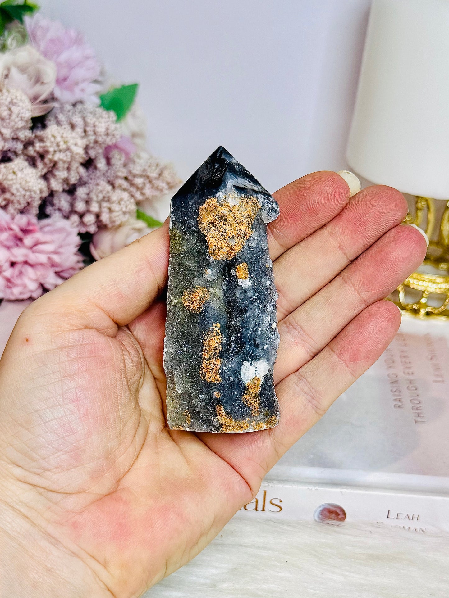 Sparkling Black Sphalerite Tower 8.5cm