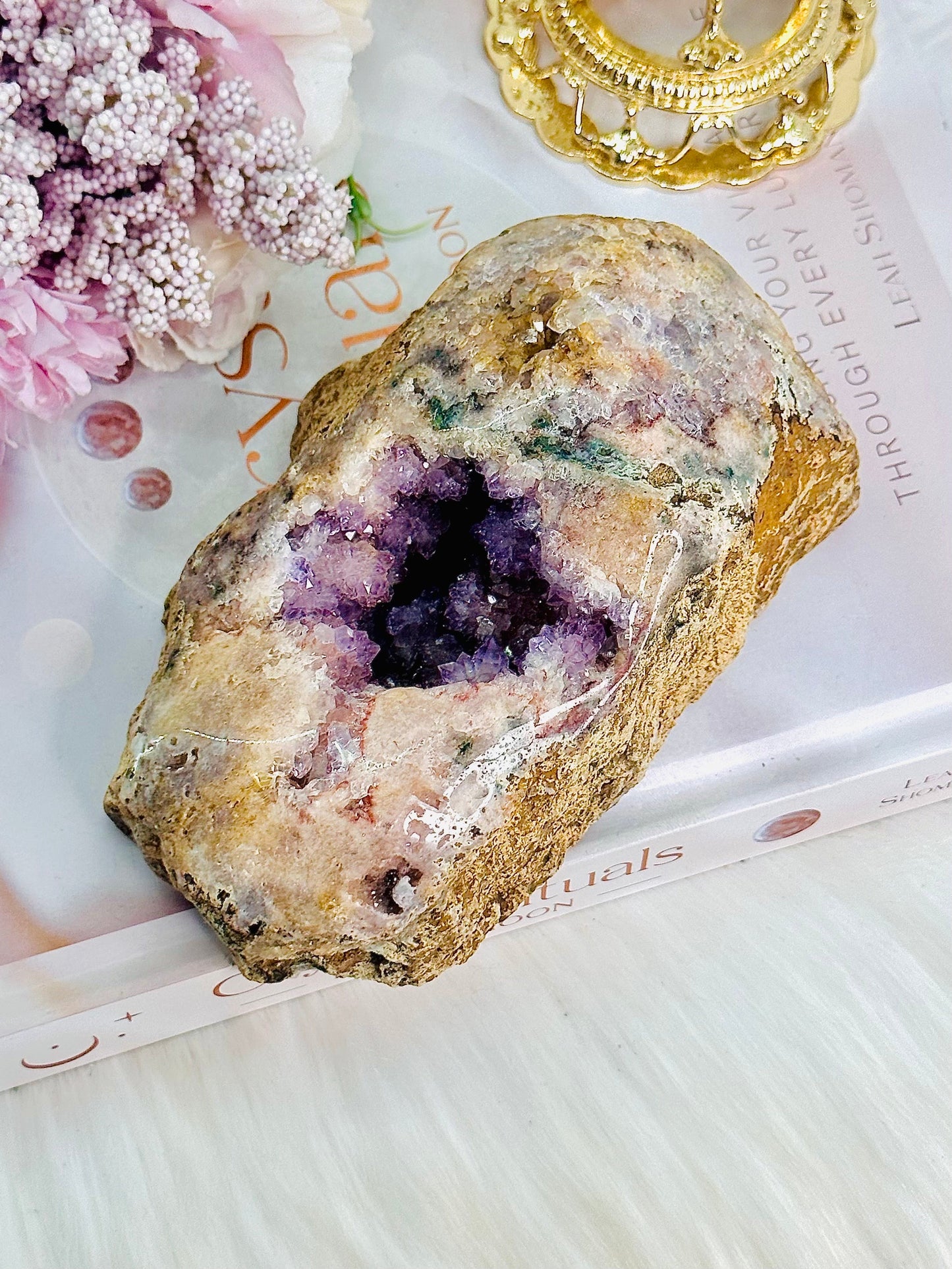 Divinely Fabulous Large 702gram High Grade Druzy Pink Amethyst Freeform From Brazil