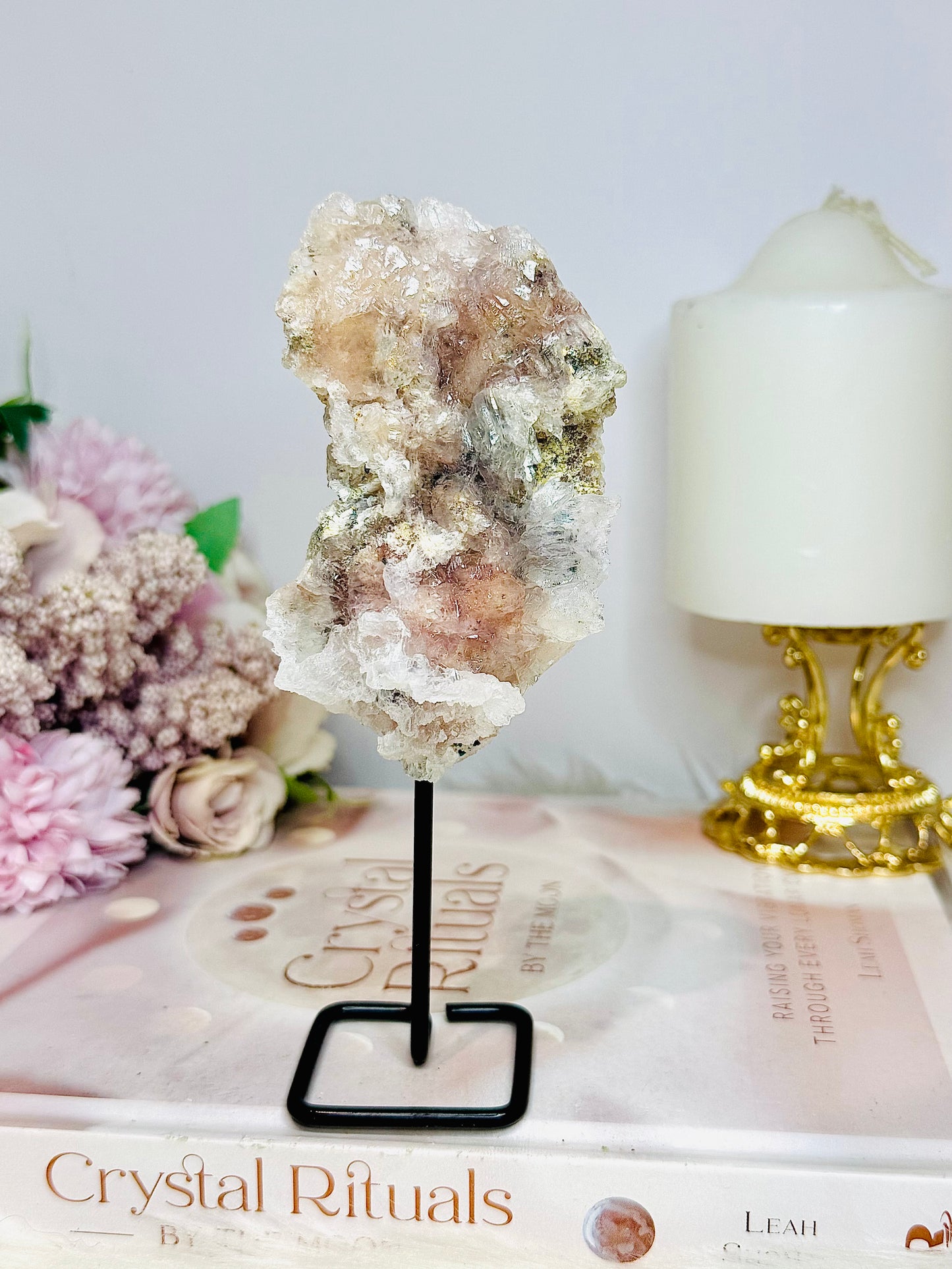 Natural Zeolite / Flower Amethyst Freeform on Stand 16cm