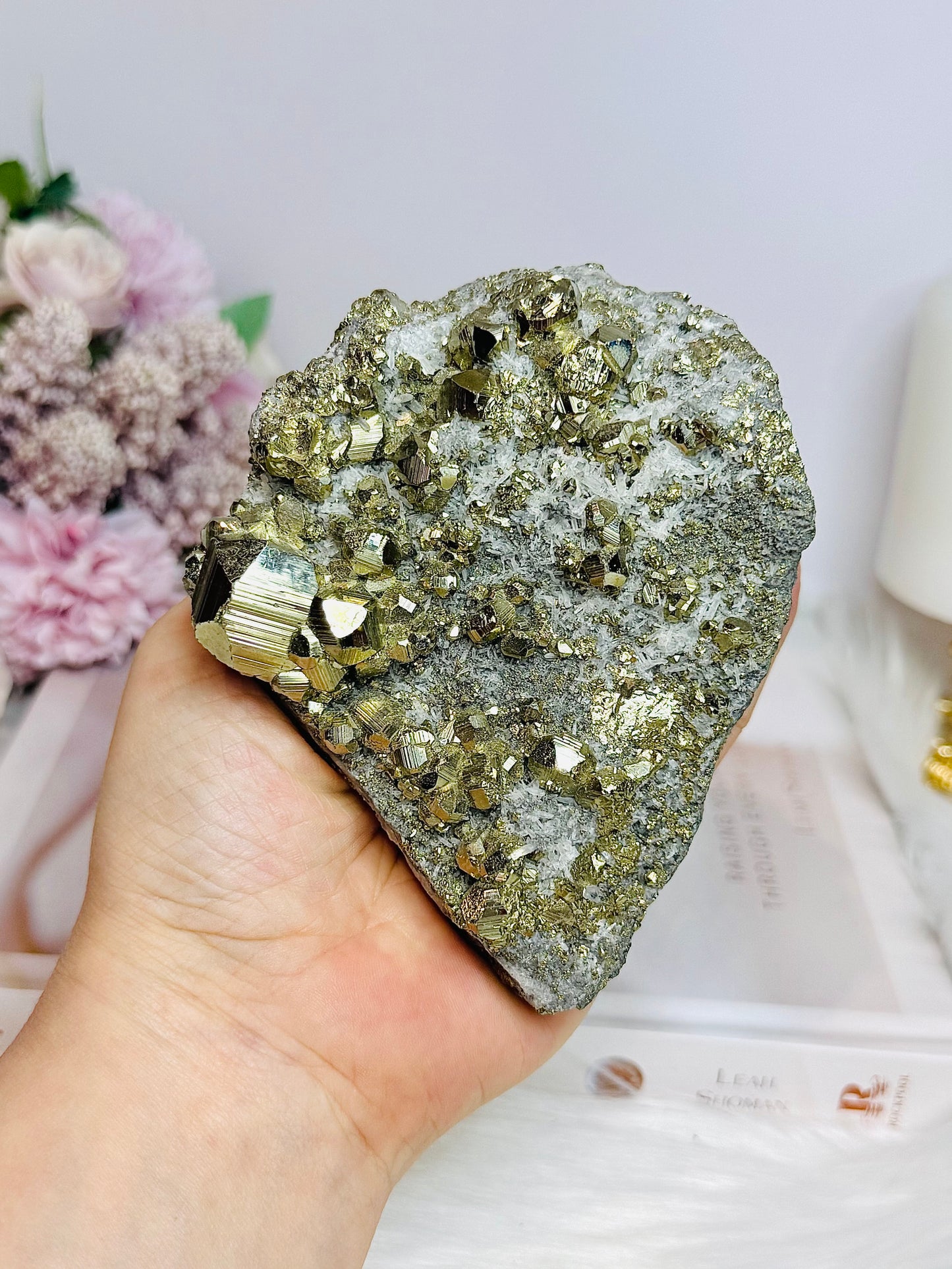 Large Natural Cubed Pyrite Specimen 774g On Stand