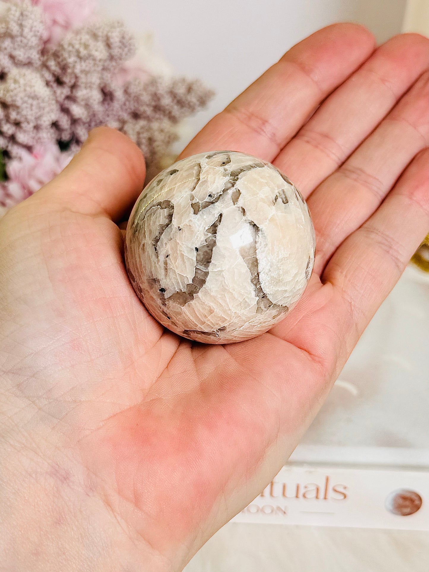 Pink Zebra Jasper Sphere on Stand 5cm