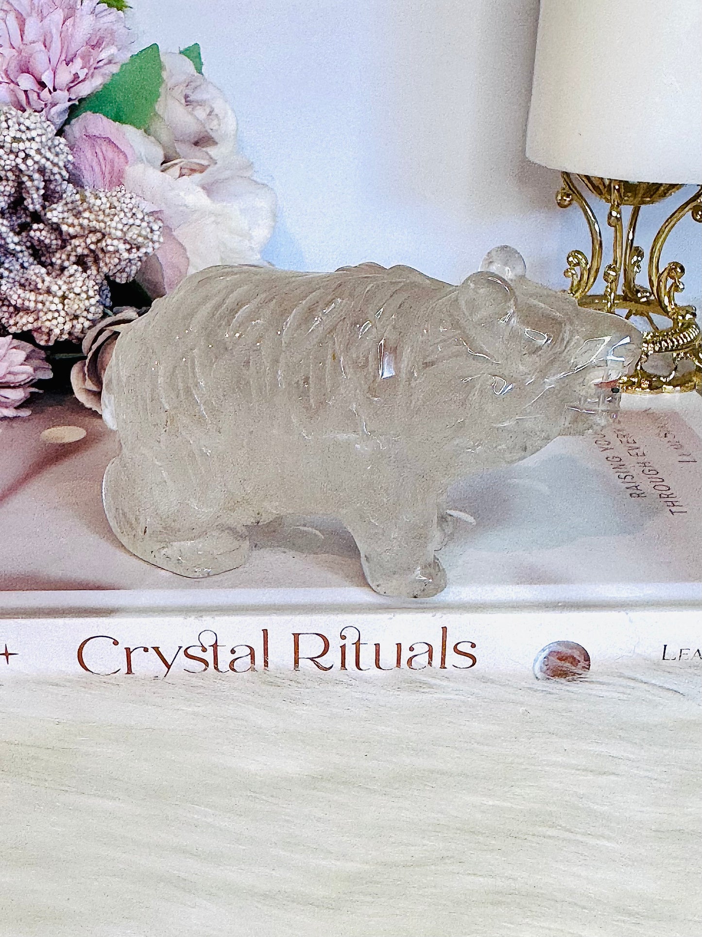 Chunky 11cm 359gram Clear Quartz Carved Bear
