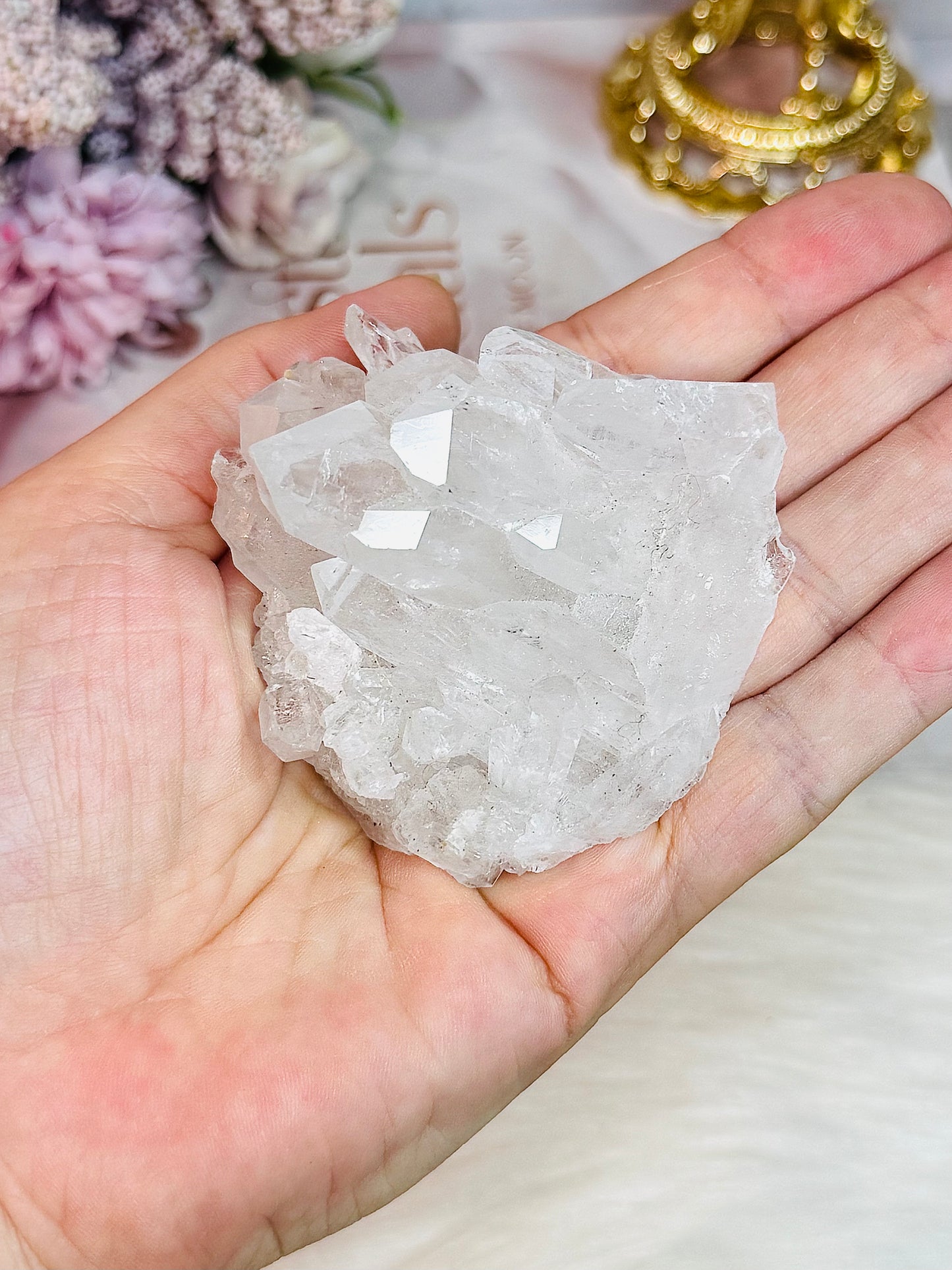 Stunning High Grade Clear Quartz Cluster From Brazil 7cm