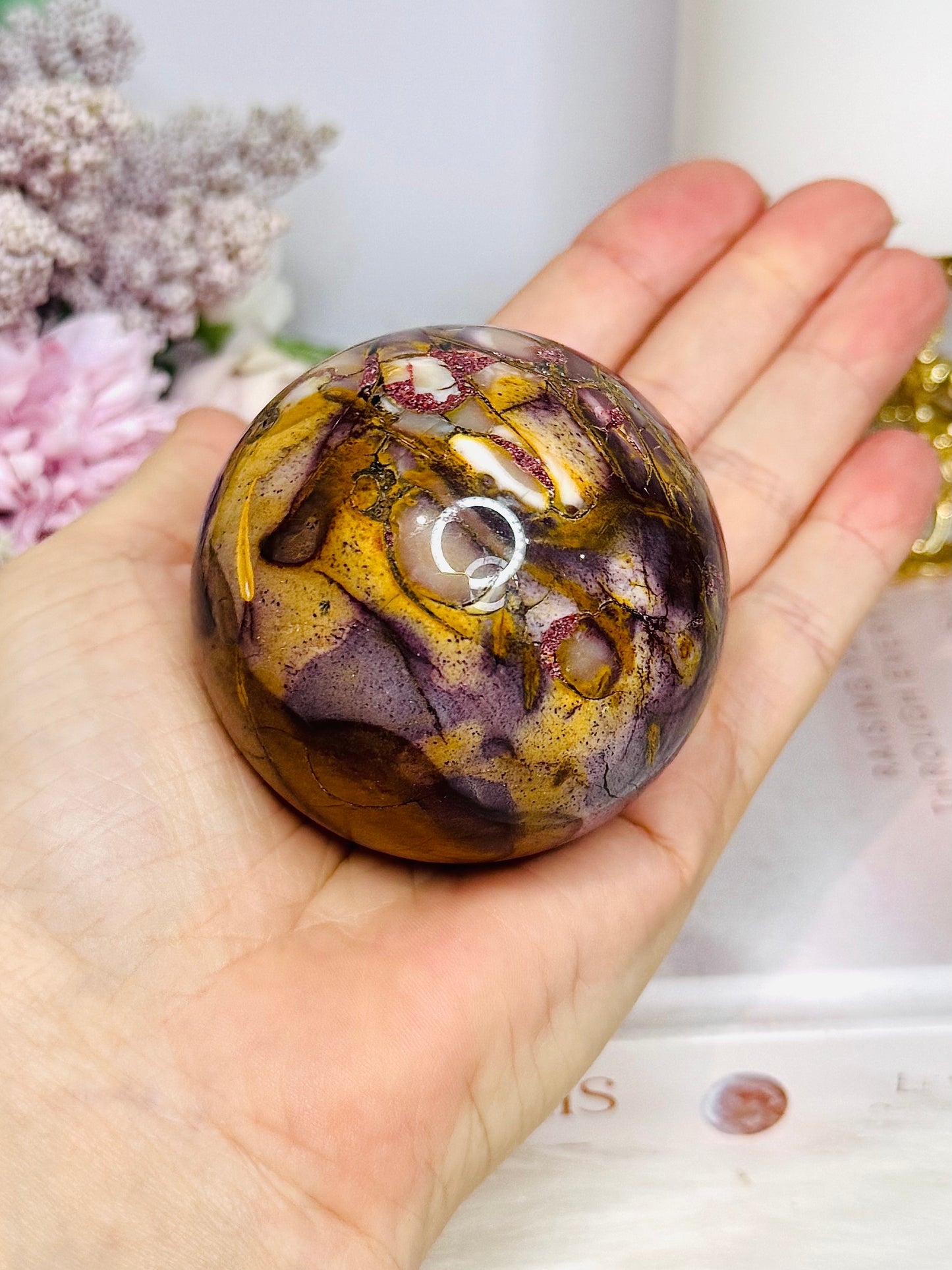 Mookaite Jasper Sphere on Stand 284g