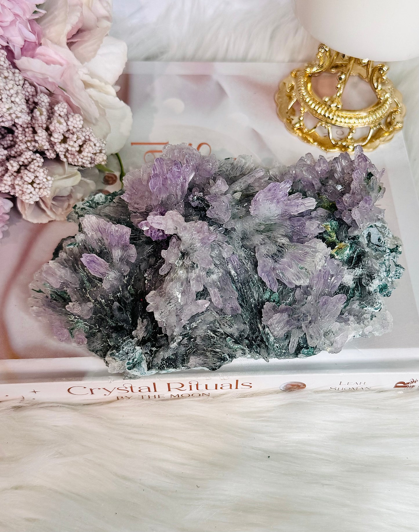 Natural Large Beautiful Zeolite | Flower Amethyst Specimen 16cm 540grams