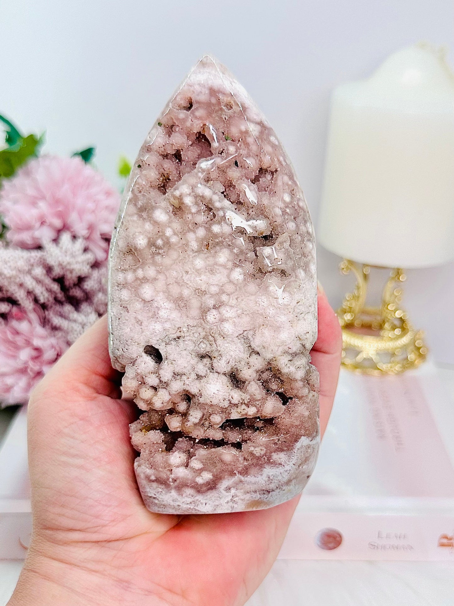 Large Pink Amethyst Druzy Freeform From Brazil 13.5cm 458grams