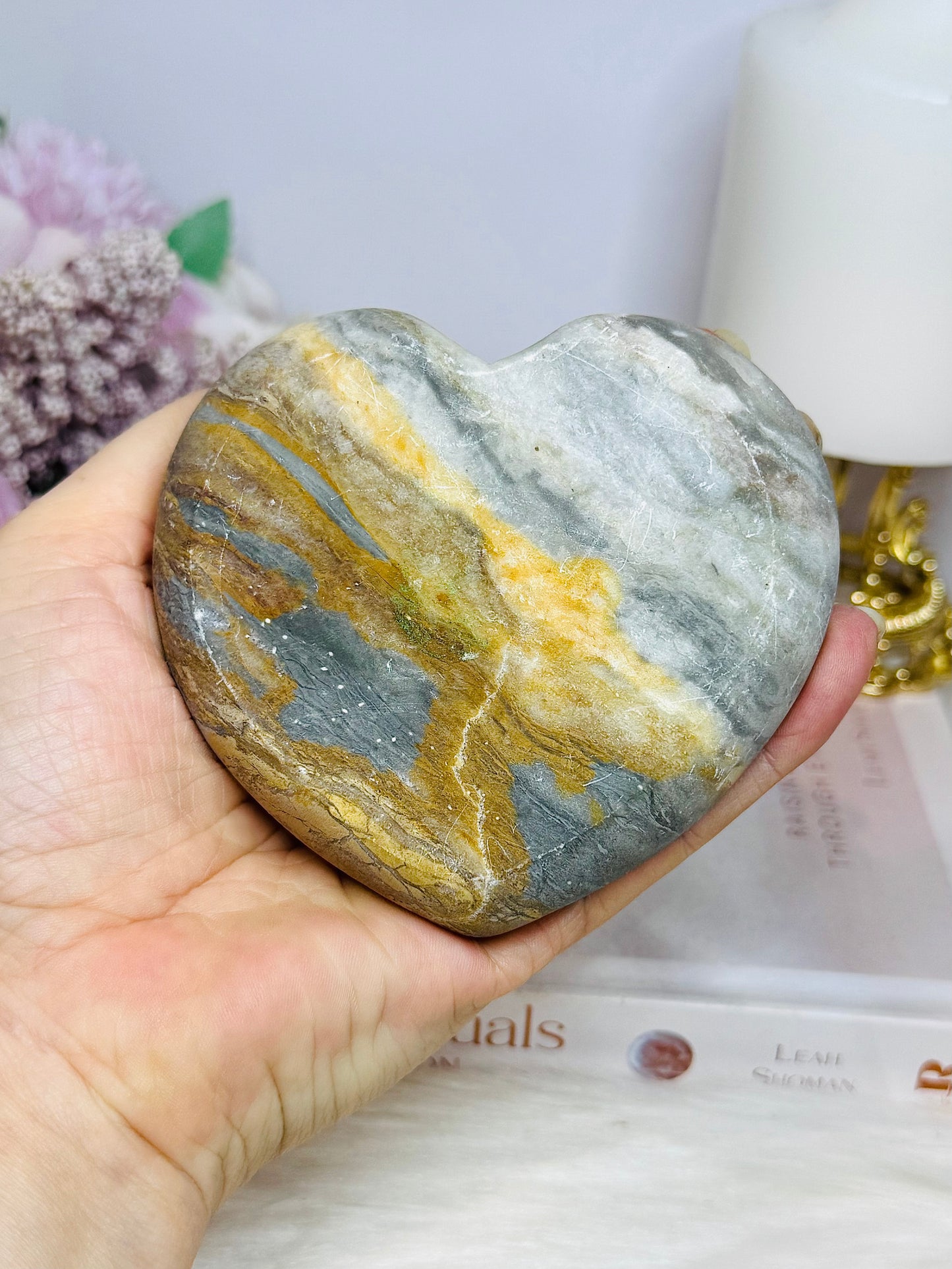 Jasper Heart Carved Bowl 9cm