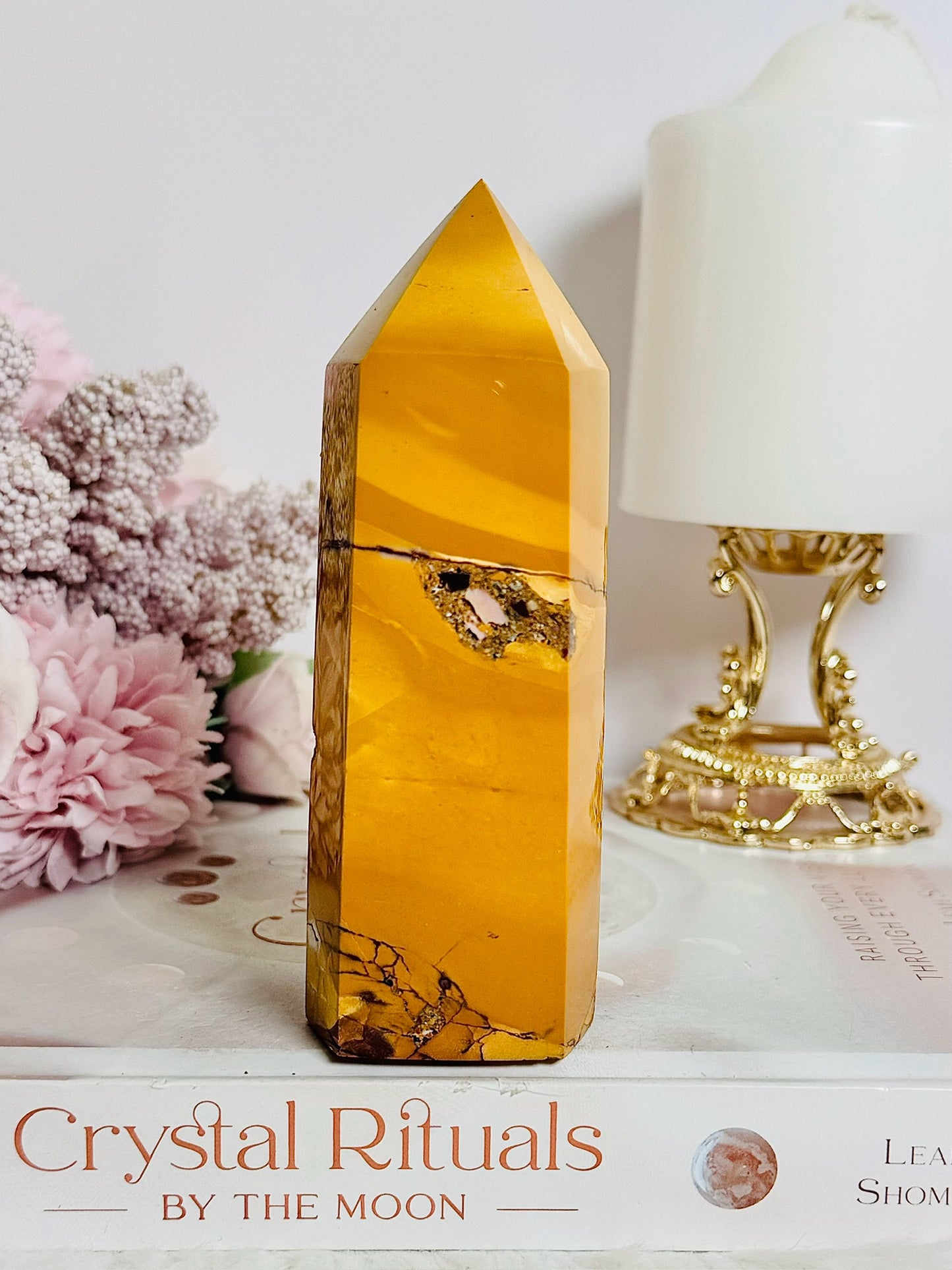 Large Chunky Mustard Mookaite Jasper Tower 12cm