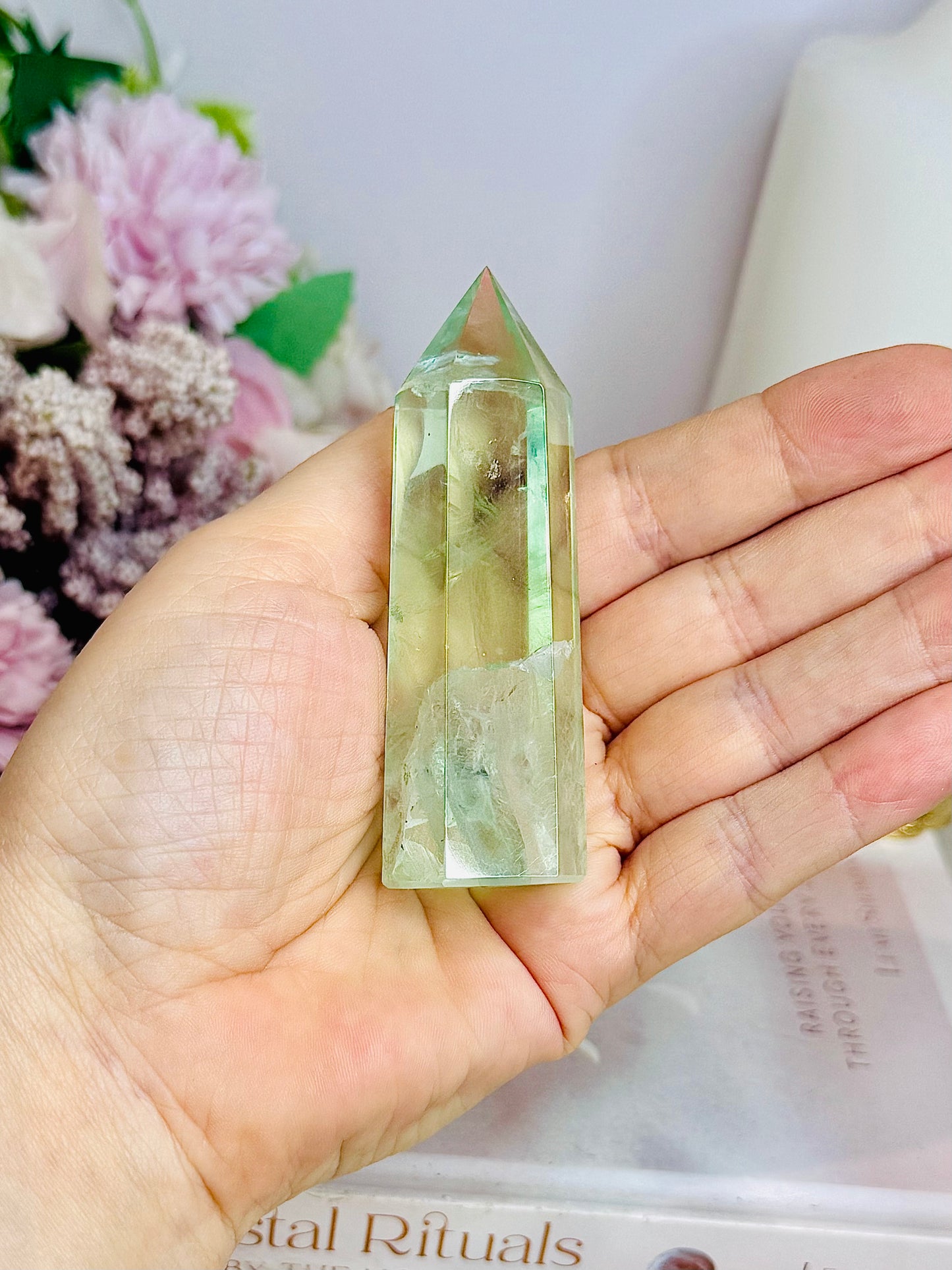 High Grade Green Fluorite Tower 8cm
