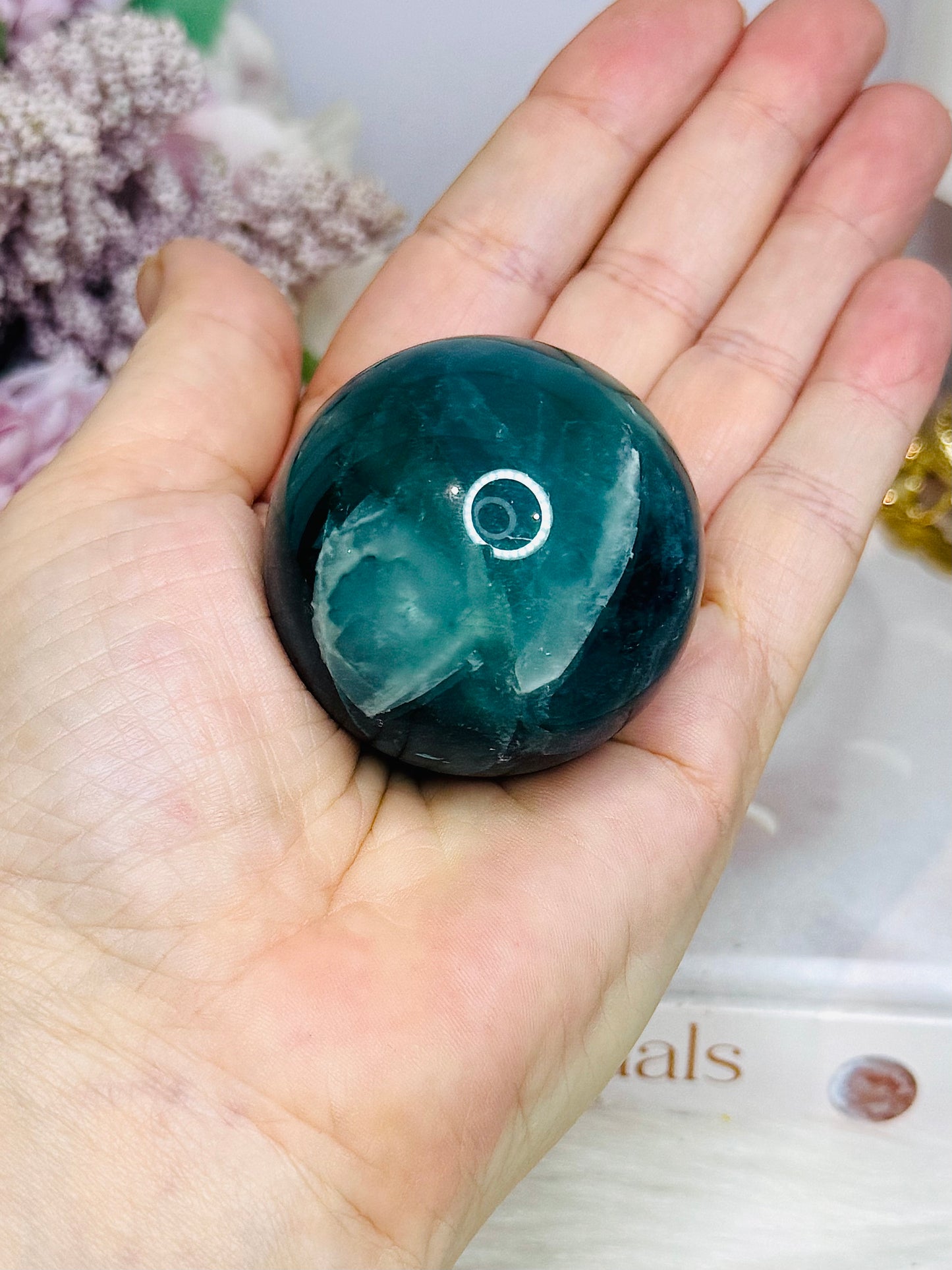 Rare Blue Fluorite Sphere on Stand 160g