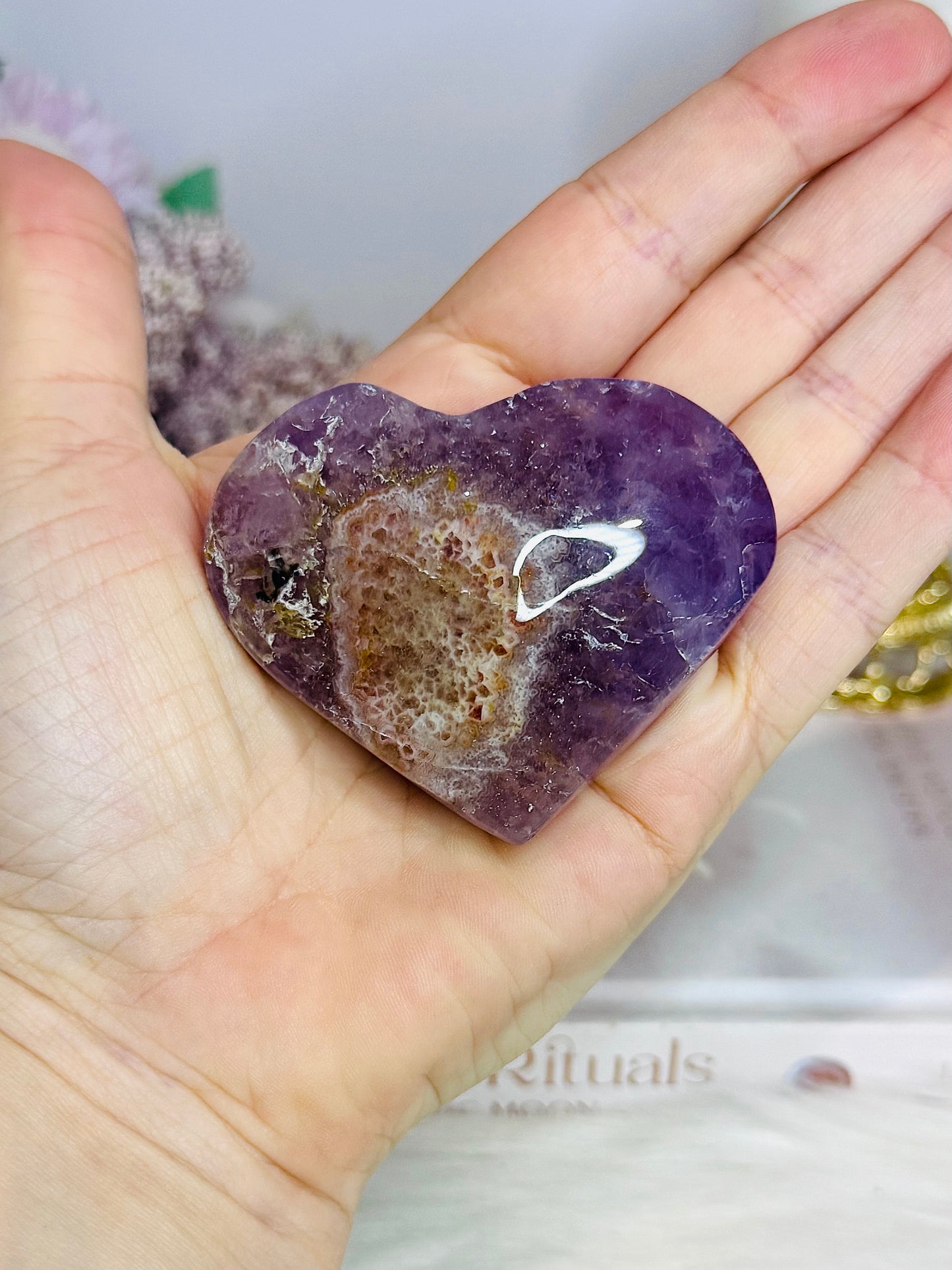 Amethyst Puffy Heart 7cm