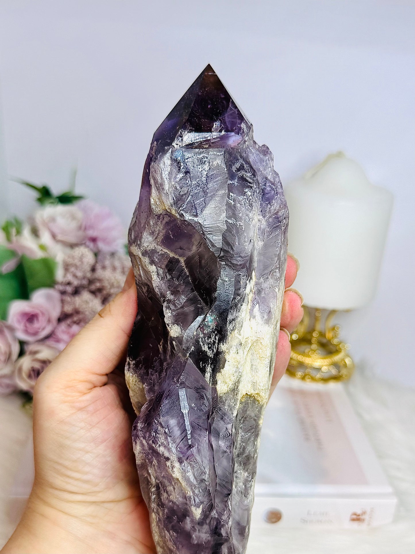 Large Natural Amethyst Dog Tooth 27cm