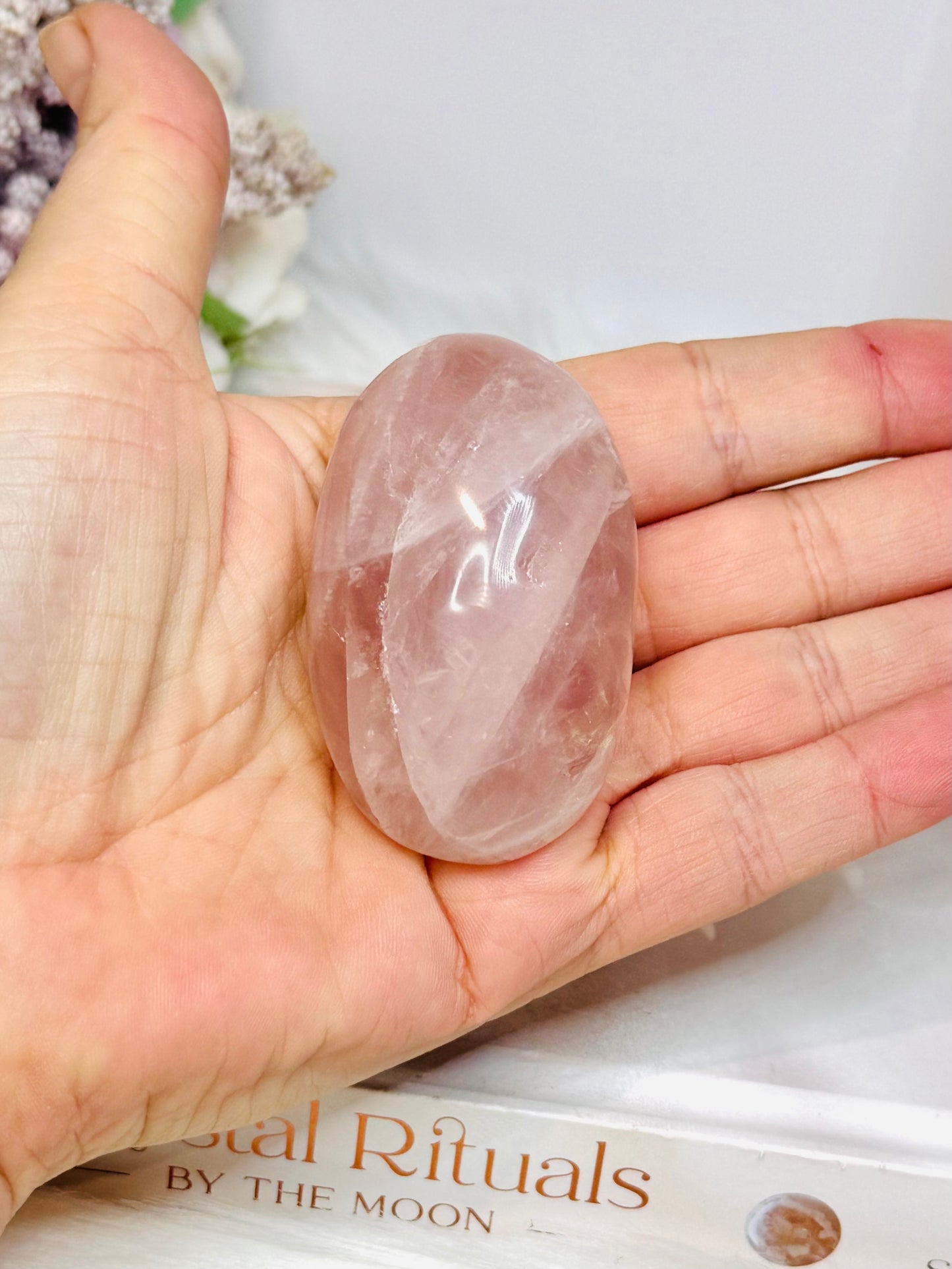 Rose Quartz Palm Stone