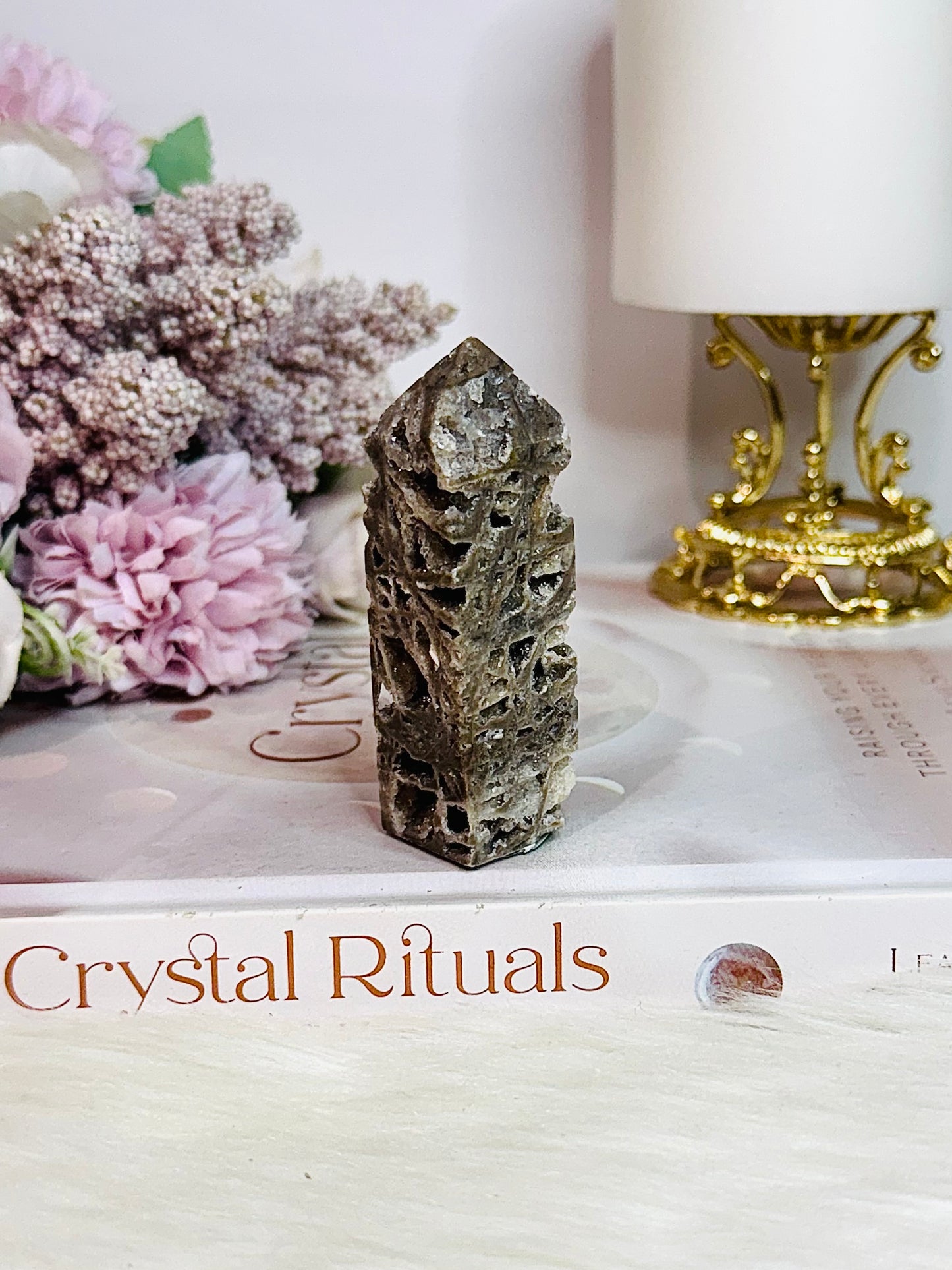 Natural Sphalerite Druzy Tower 7cm