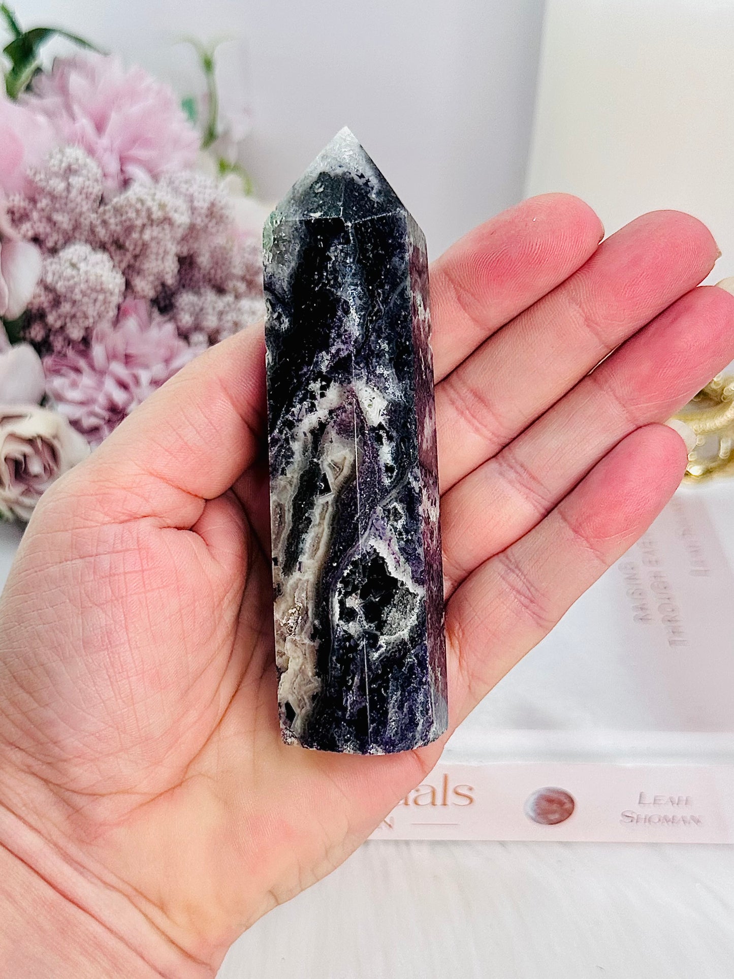 Purple Druzy Root Fluorite Tower 11cm