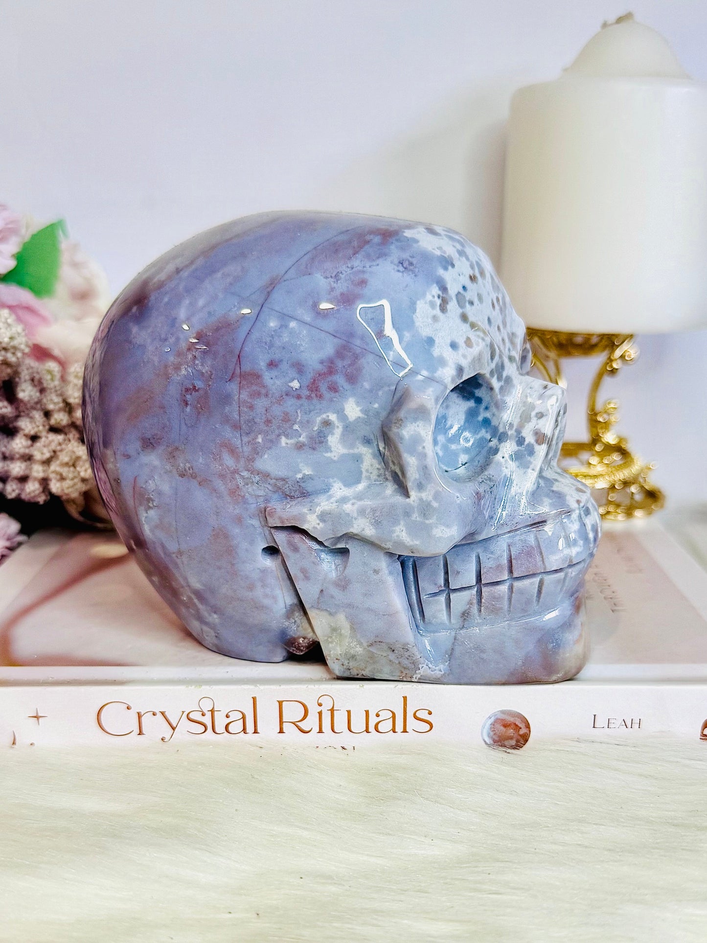Huge High Grade Ocean Jasper Carved Skull 1.6KG