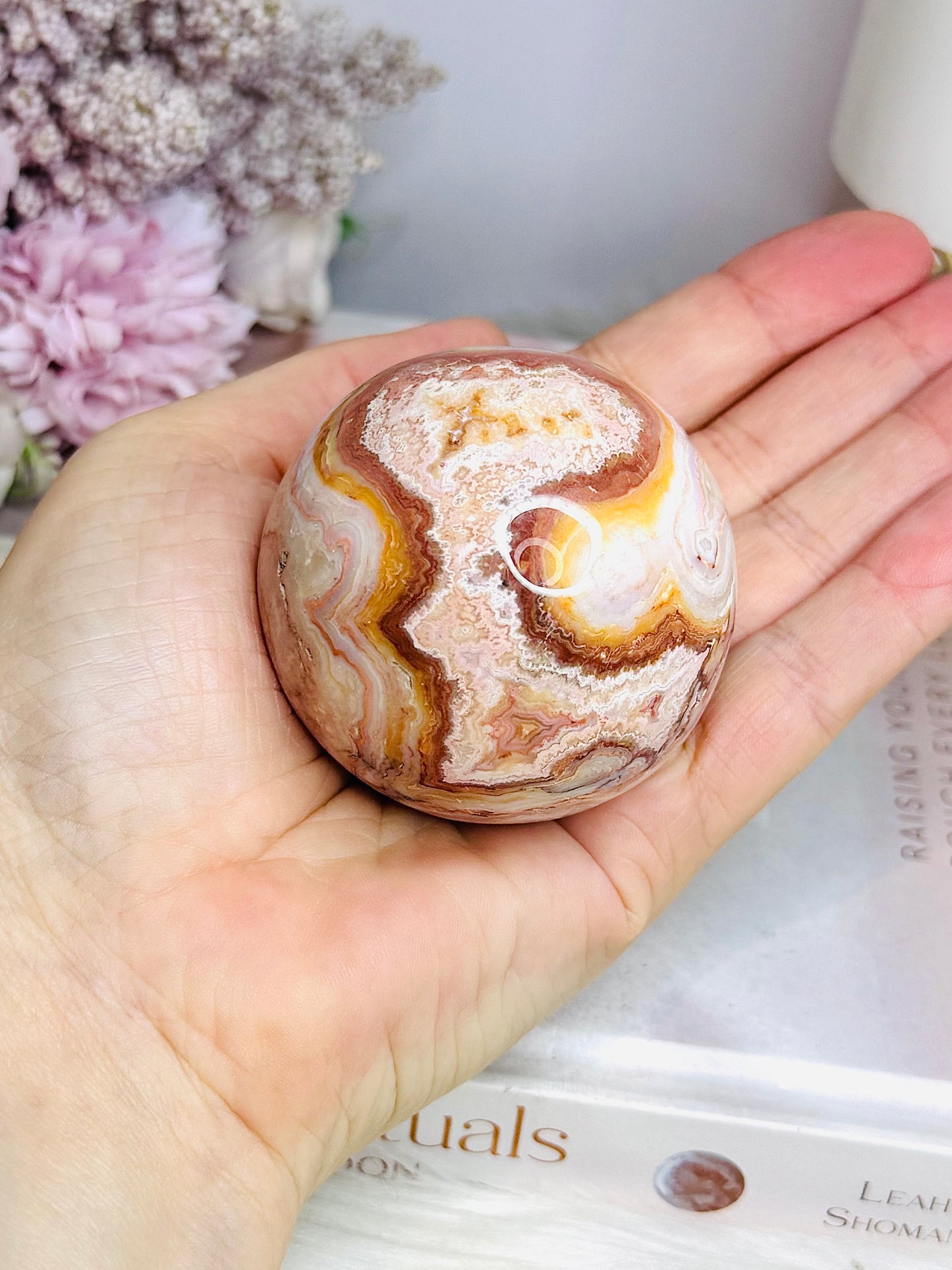 High Grade Crazy Lace Agate Sugar Druzy Sphere On Stand 242g