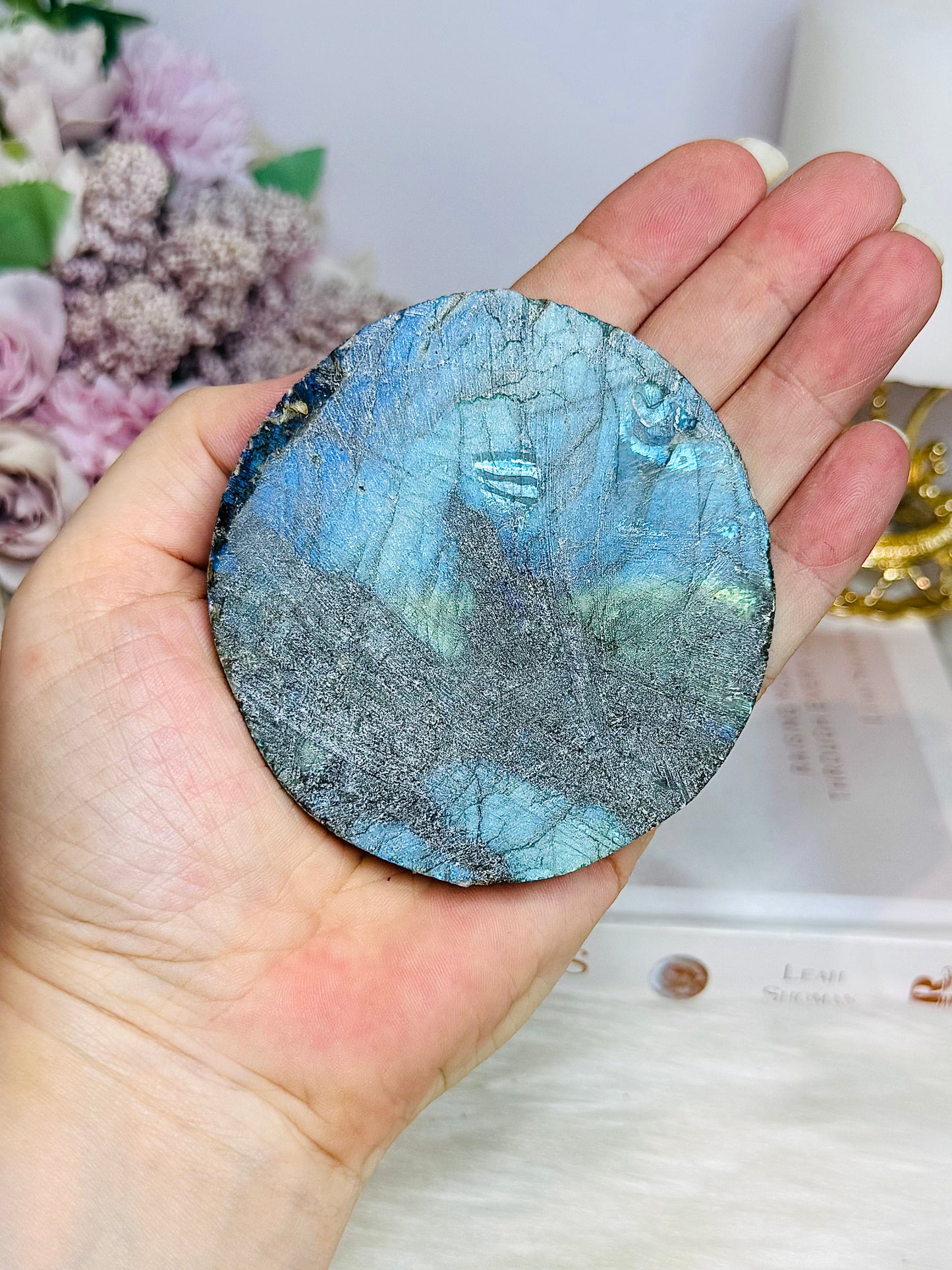 Large Labradorite Unicorn Carving 8cm (slab not polished)