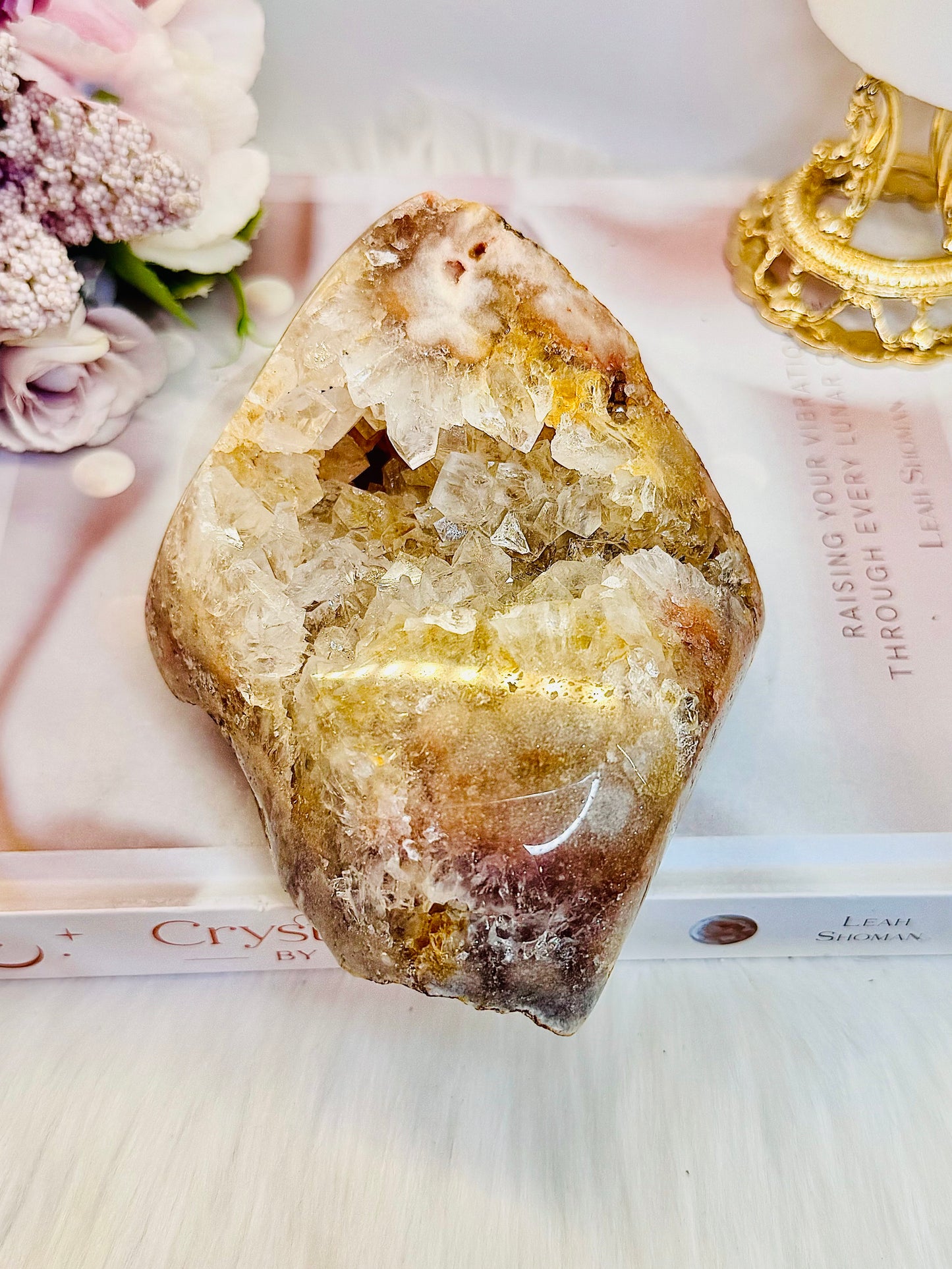 Large Natural 13cm 691 Pink Amethyst Druzy Freeform