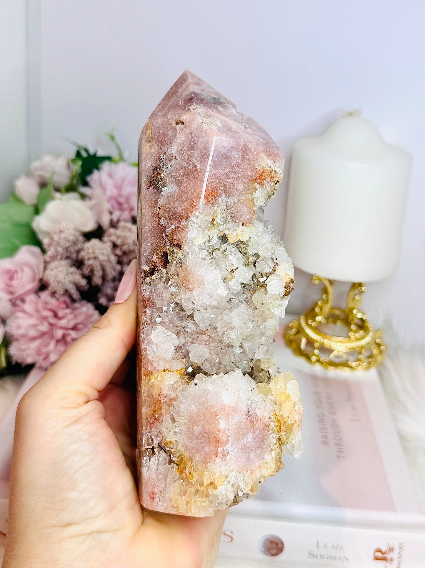 Large Druzy Pink Amethyst Tower 17.5cm