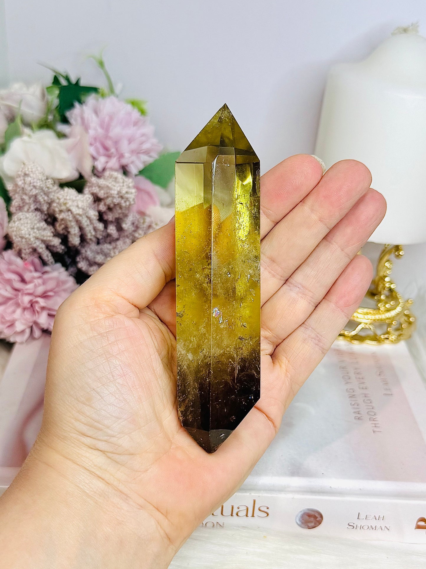 Citrine Double Terminated Point on Stand 19cm