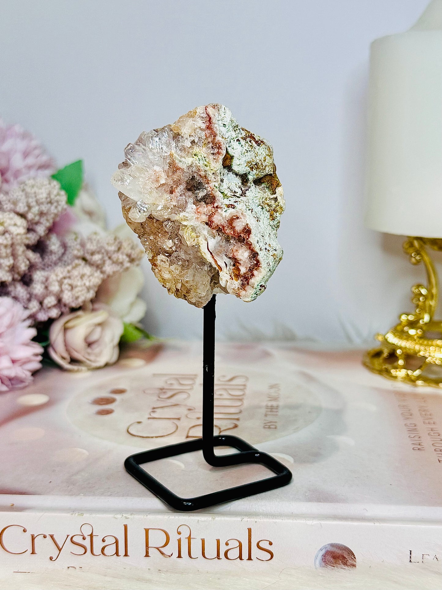 Pink Amethyst Natural Geode On Stand 11cm
