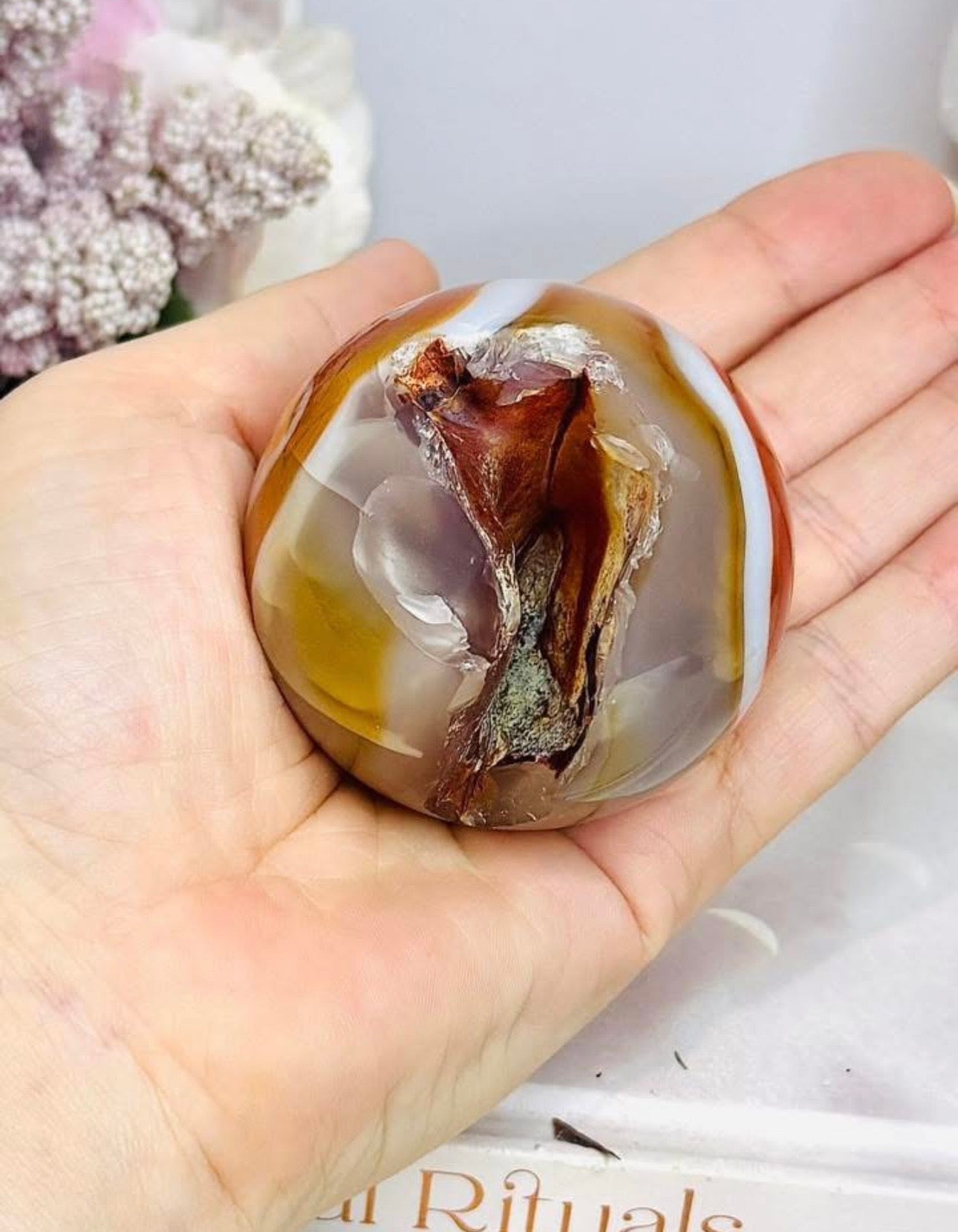 Sardonyx Sphere with Imperfections ~ Reduced