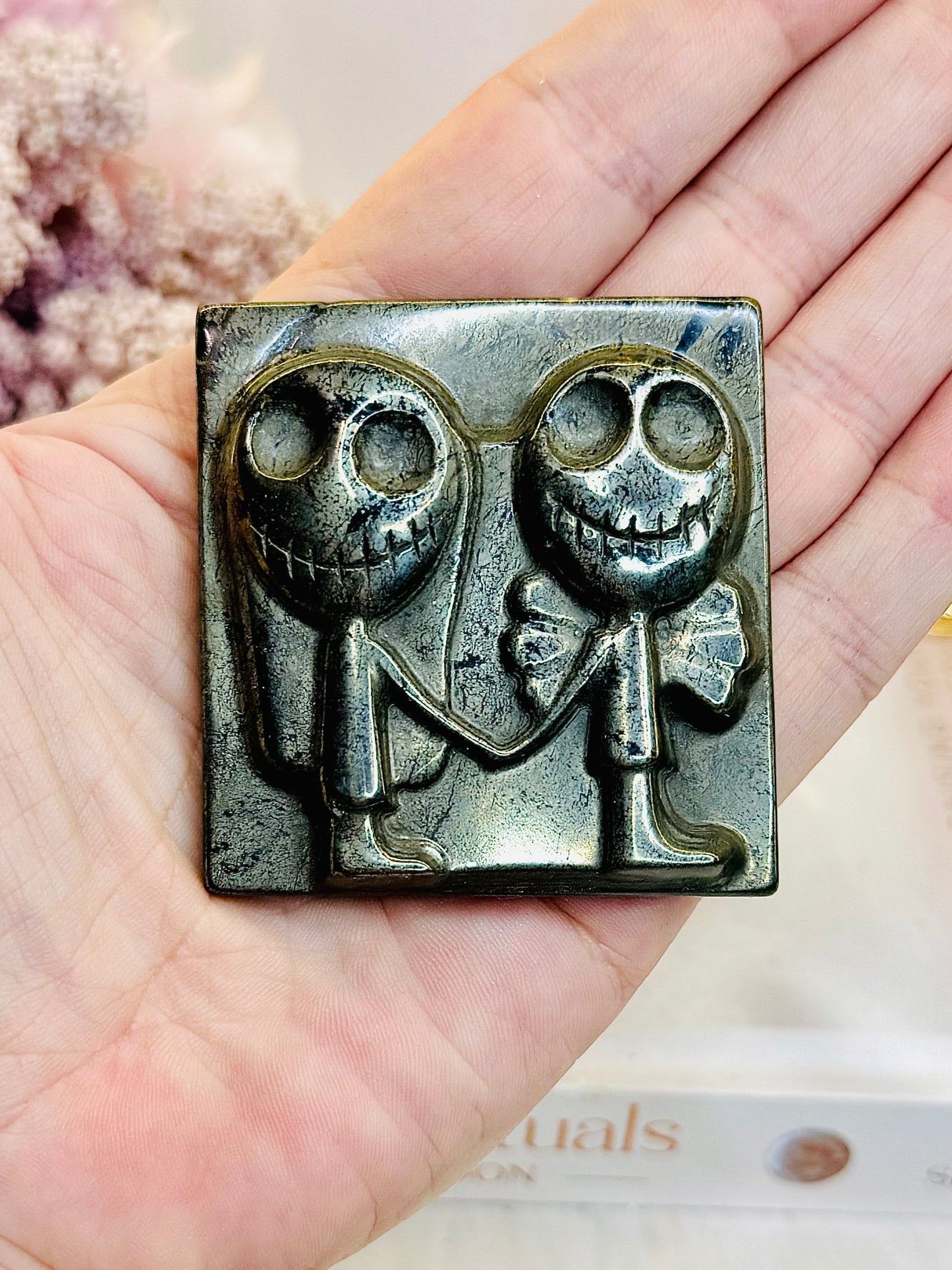 Jack & Sally Pyrite Carving 5.5cm