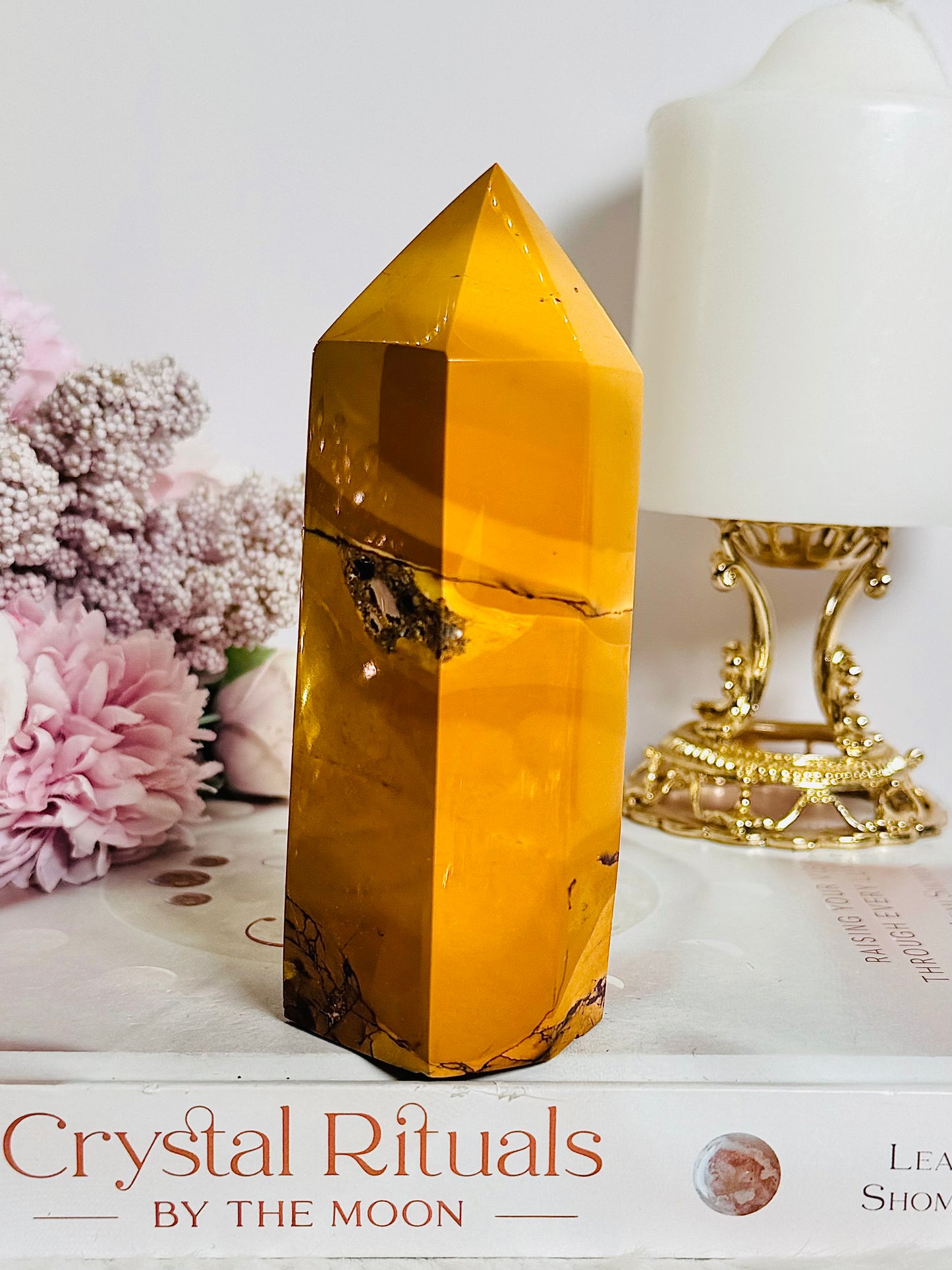 Large Chunky Mustard Mookaite Jasper Tower 12cm