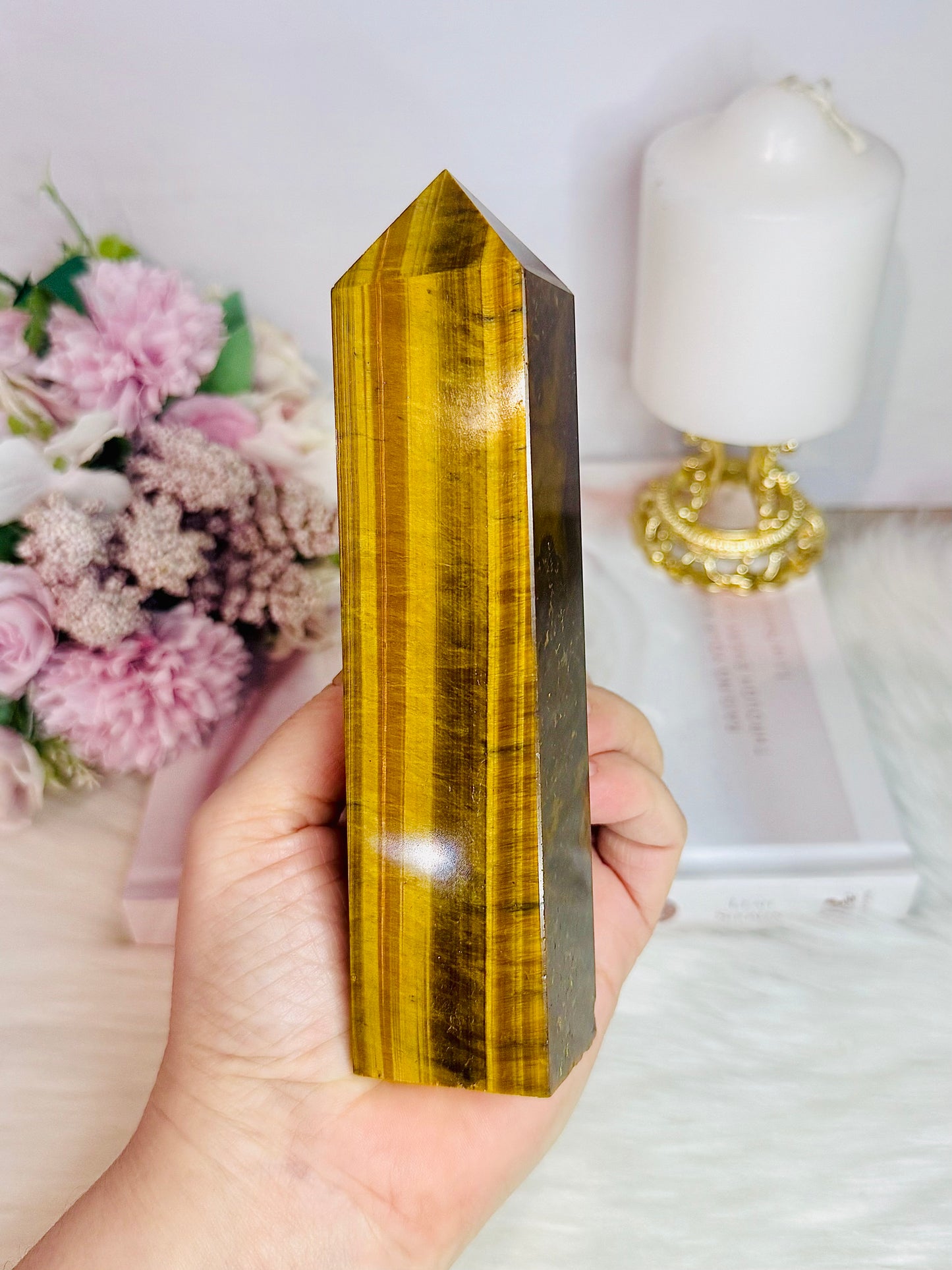 Tigers Eye Large Chunky Tower Full Of Flash 16cm
