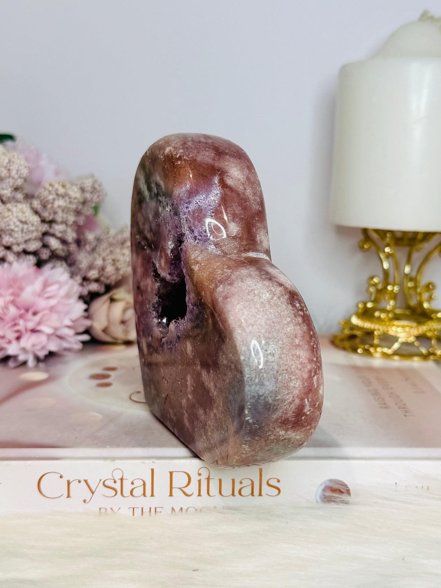 High Grade Druzy Pink Amethyst Chunky Heart 451g