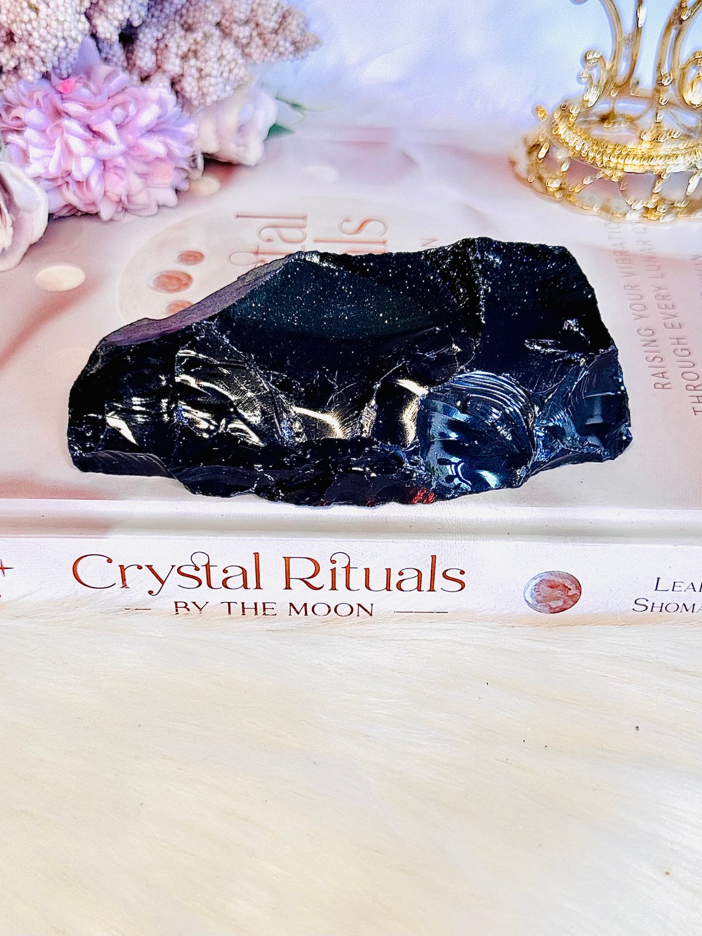 Chunky 12cm Sparkling Blue Goldstone Synthetic Crystal