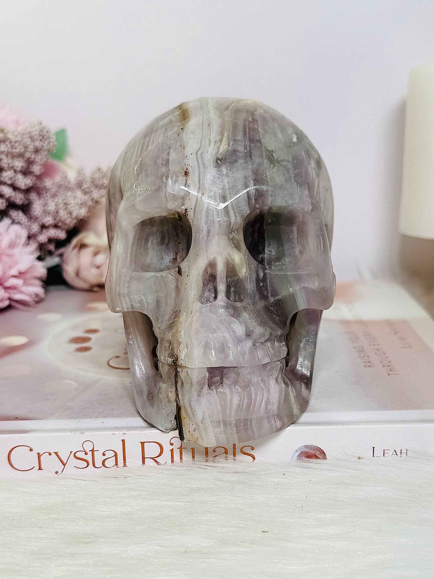 Huge 1.59KG Pastel Fluorite Carved Skull