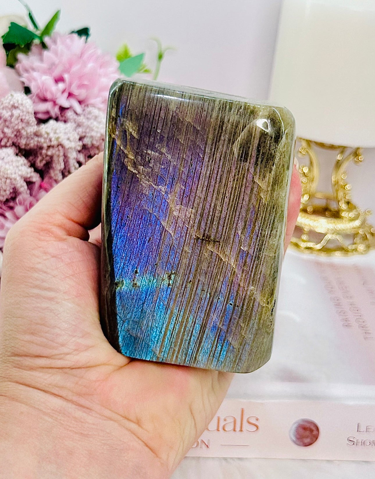 Divine Large 488gram Labradorite Freeform With Stunning Pink, Purple & Blue Flash Just Amazing